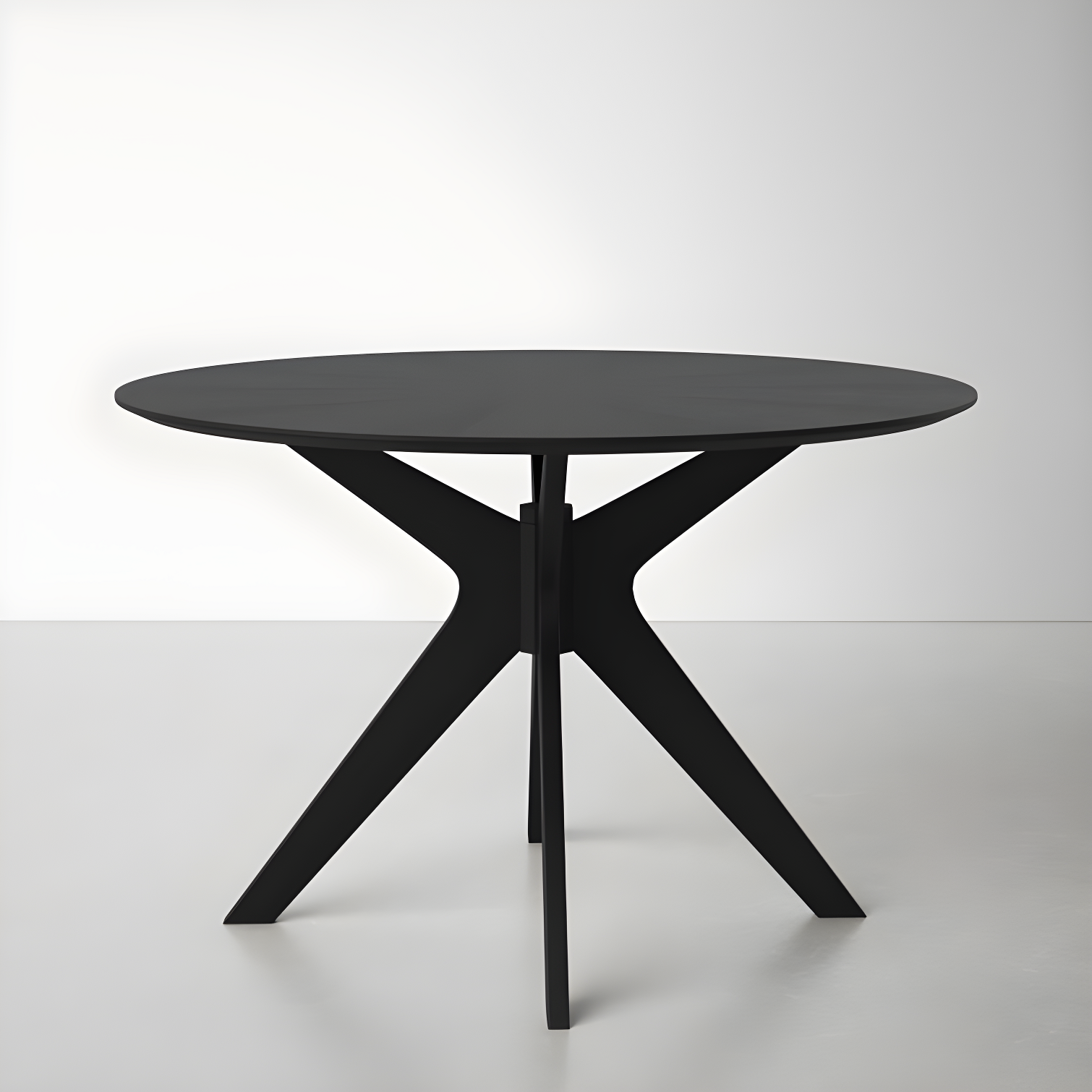 Fenway 47" Black Ash Wood Round Dining Table