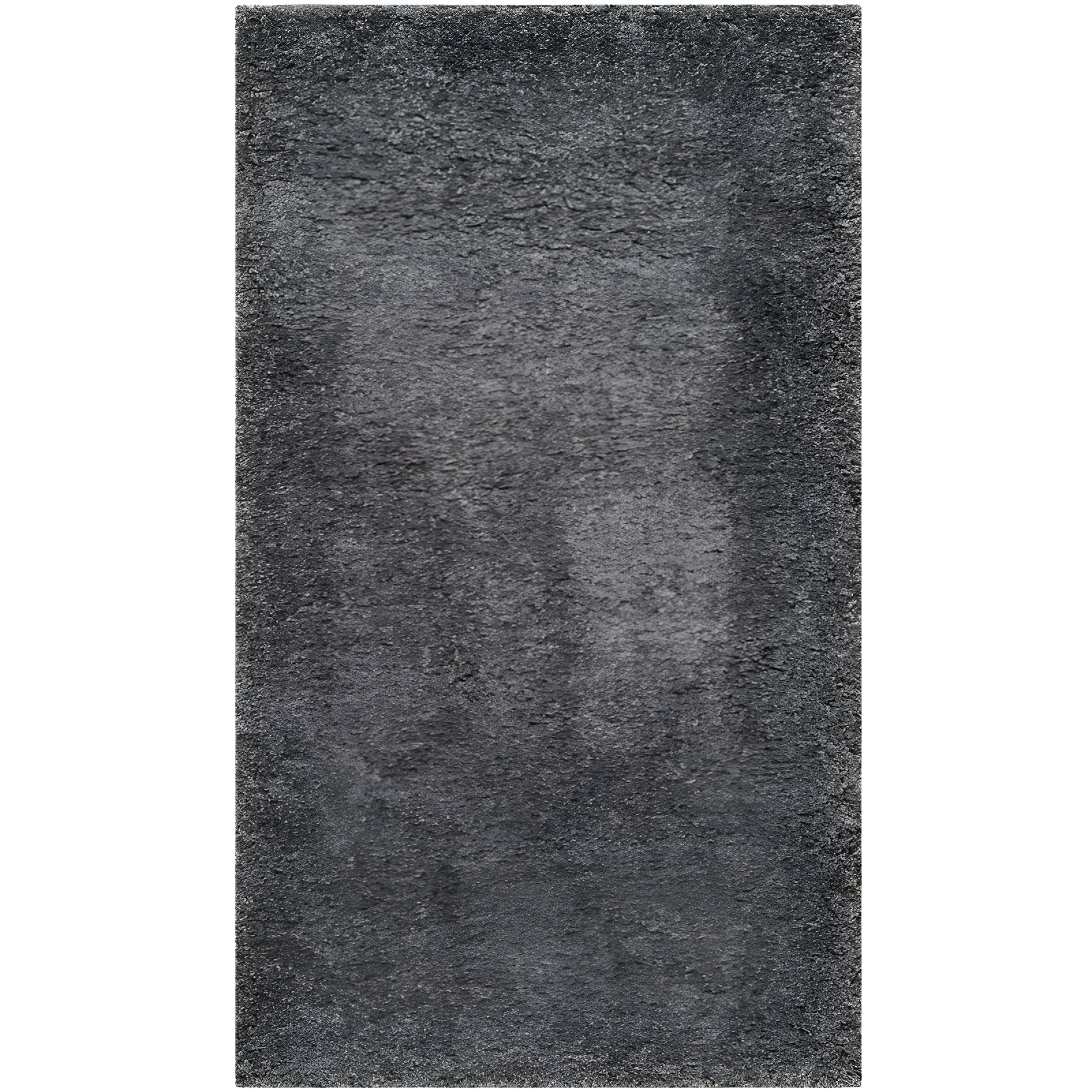 Dark Grey 3' x 5' Tufted Synthetic Shag Area Rug