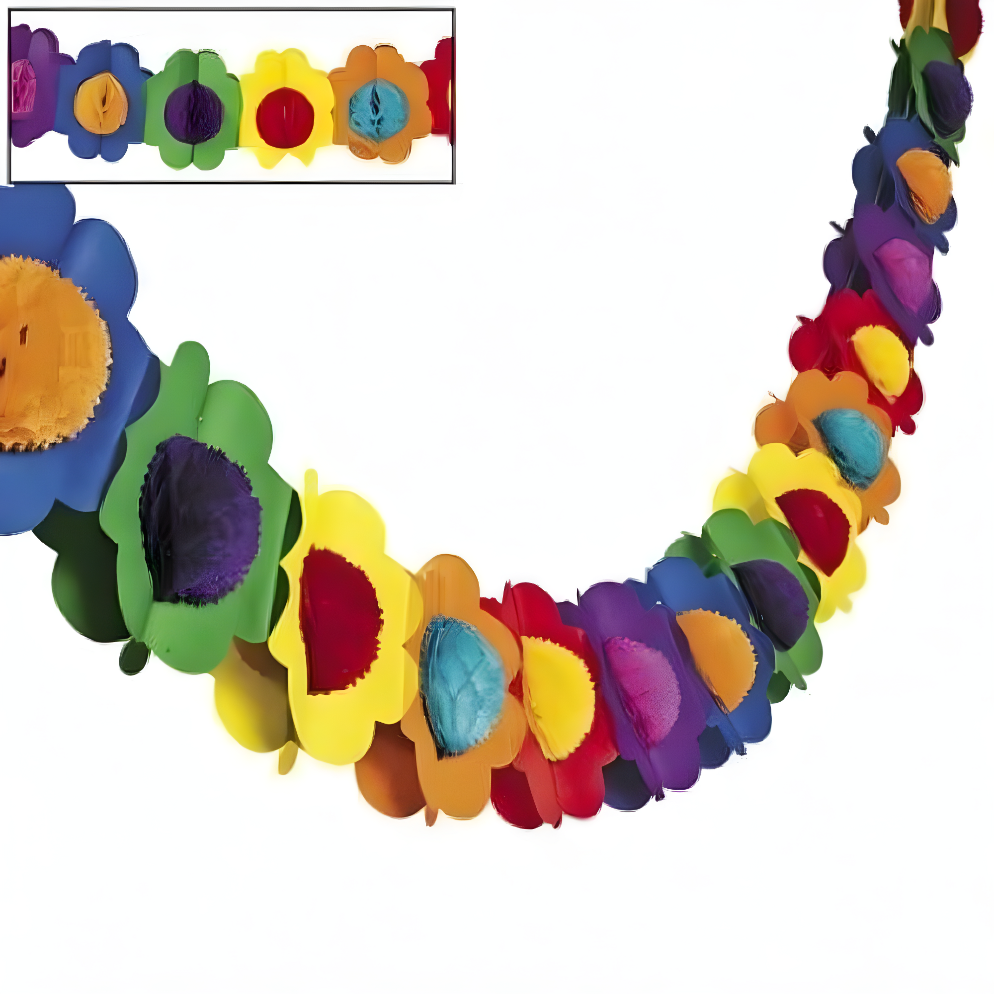 Multicolor Paper Flower Garland 108 Inches Party Decor