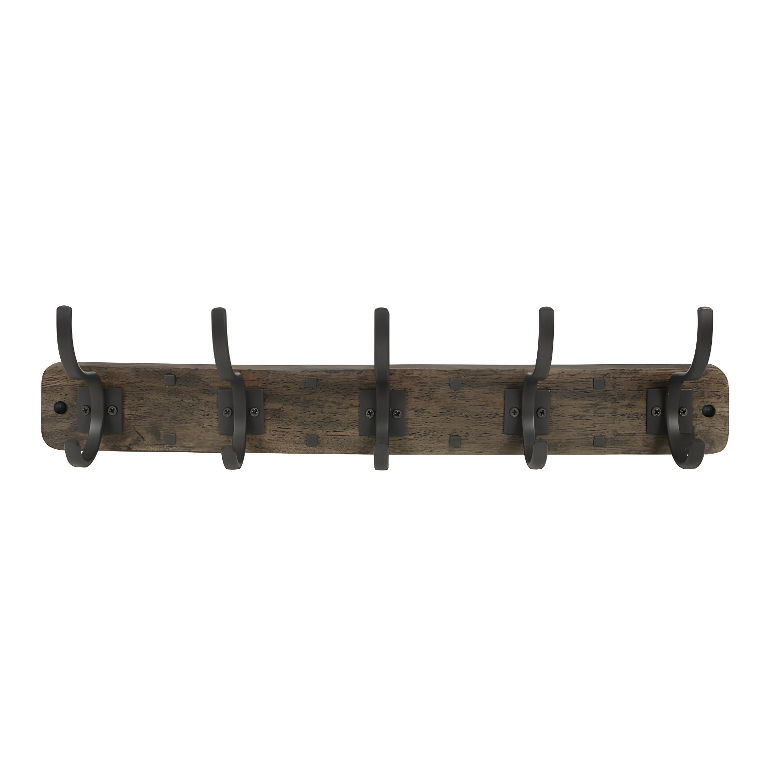 Richmond Industrial Gray Solid Wood 5-Hook Wall Mounted Coat Rack