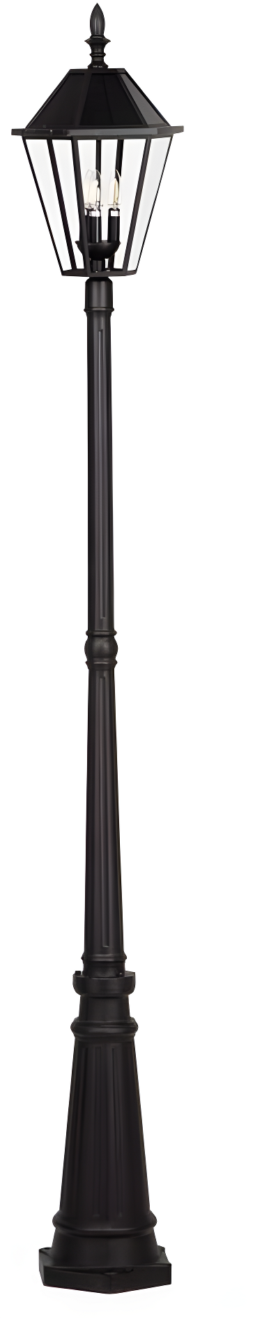 Black Cast Aluminum Traditional Solar LED Lamp Post