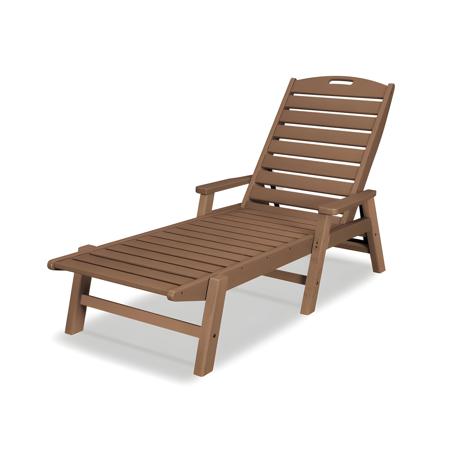 Teak Polywood Nautical Chaise Lounger with Arms