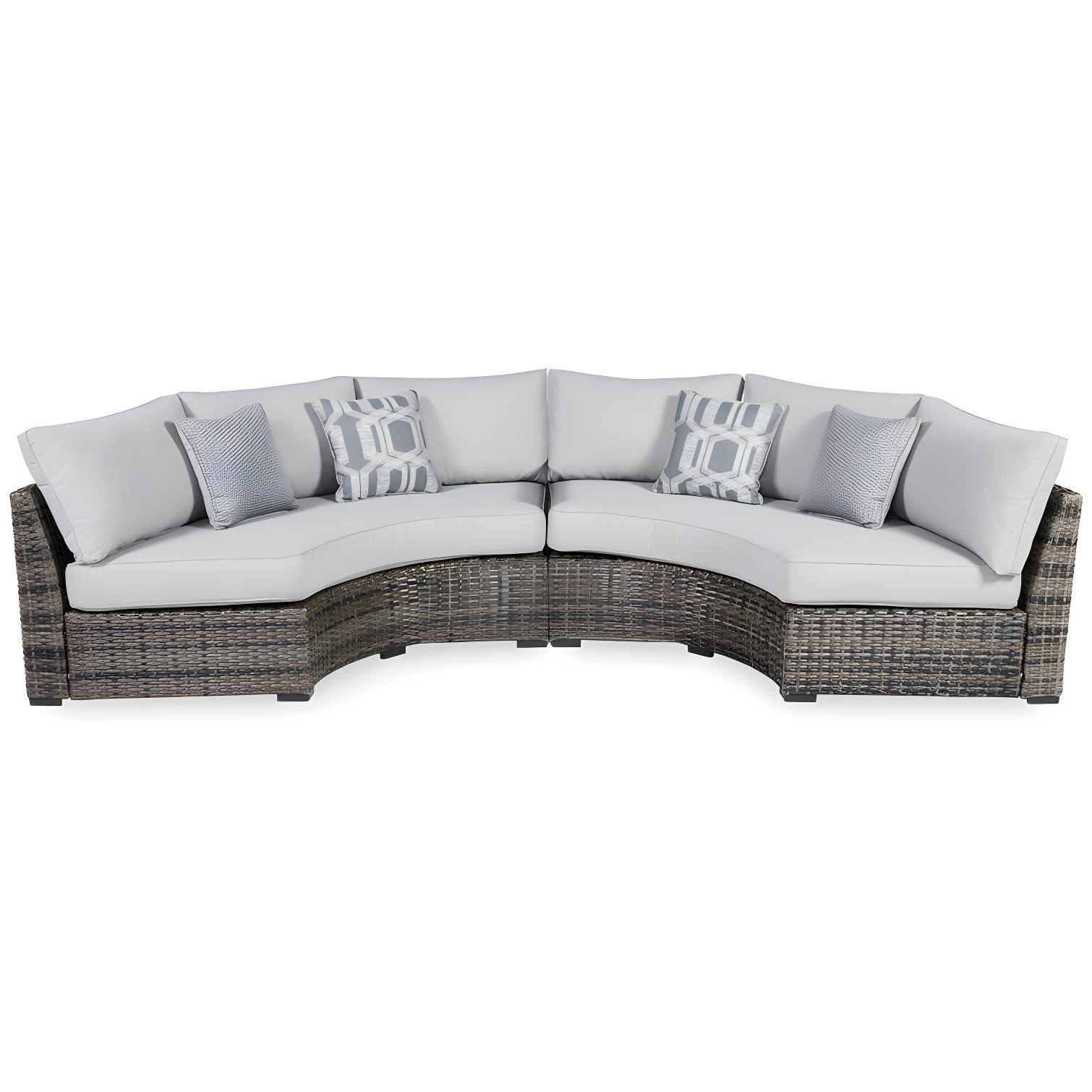 Harbor Court Gray Wicker 2-Piece Outdoor Sectional