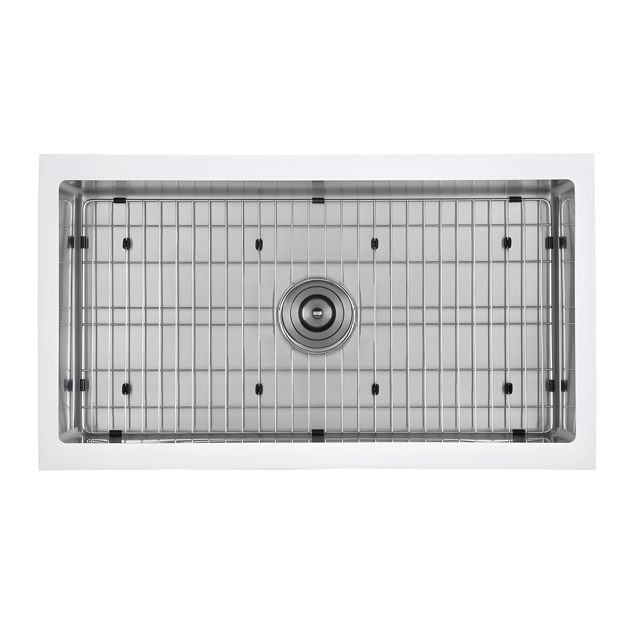 33" White and Stainless Steel Farmhouse Apron Kitchen Sink