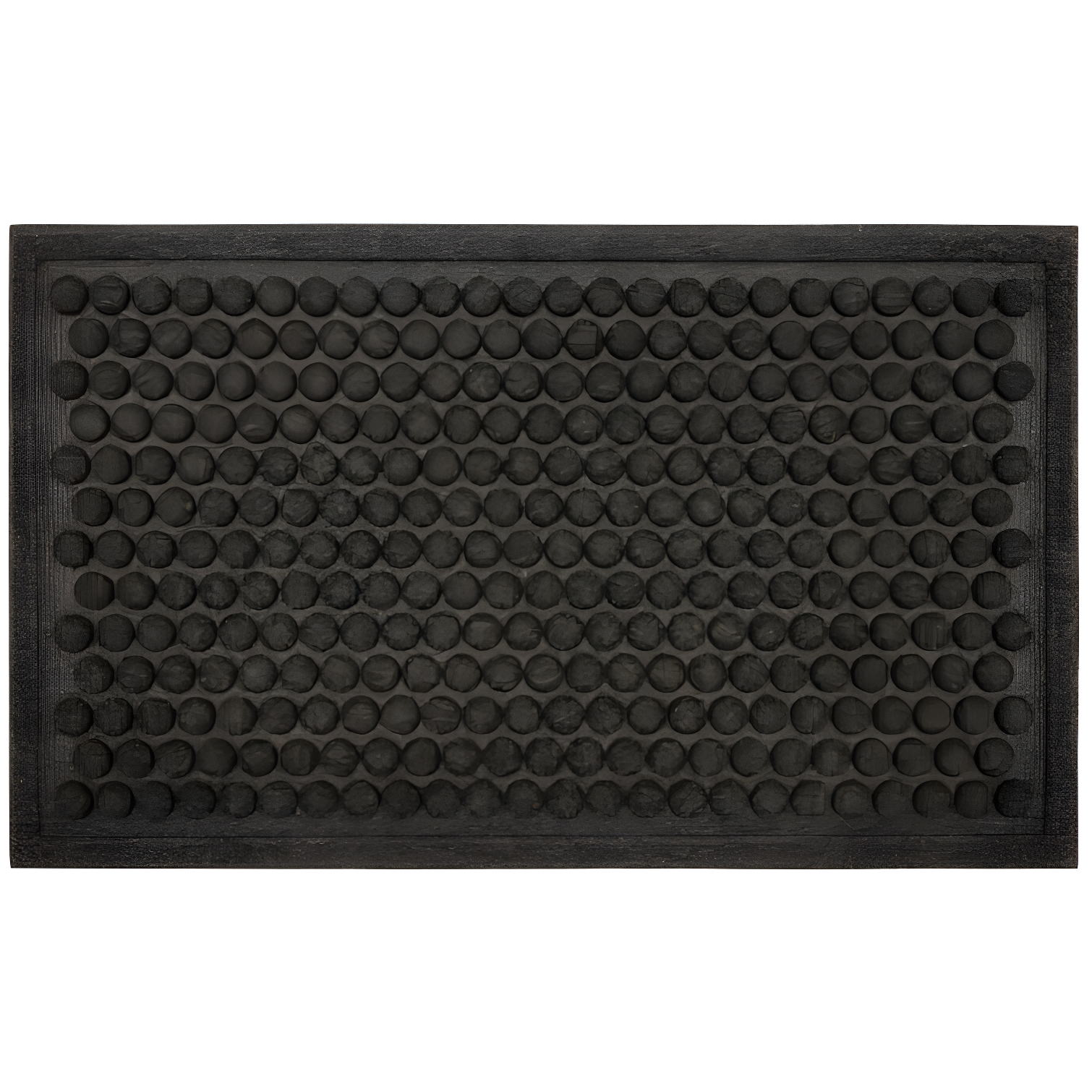 Charcoal Gray Rubber Outdoor Doormat with Dot Impressions, 2' x 3'