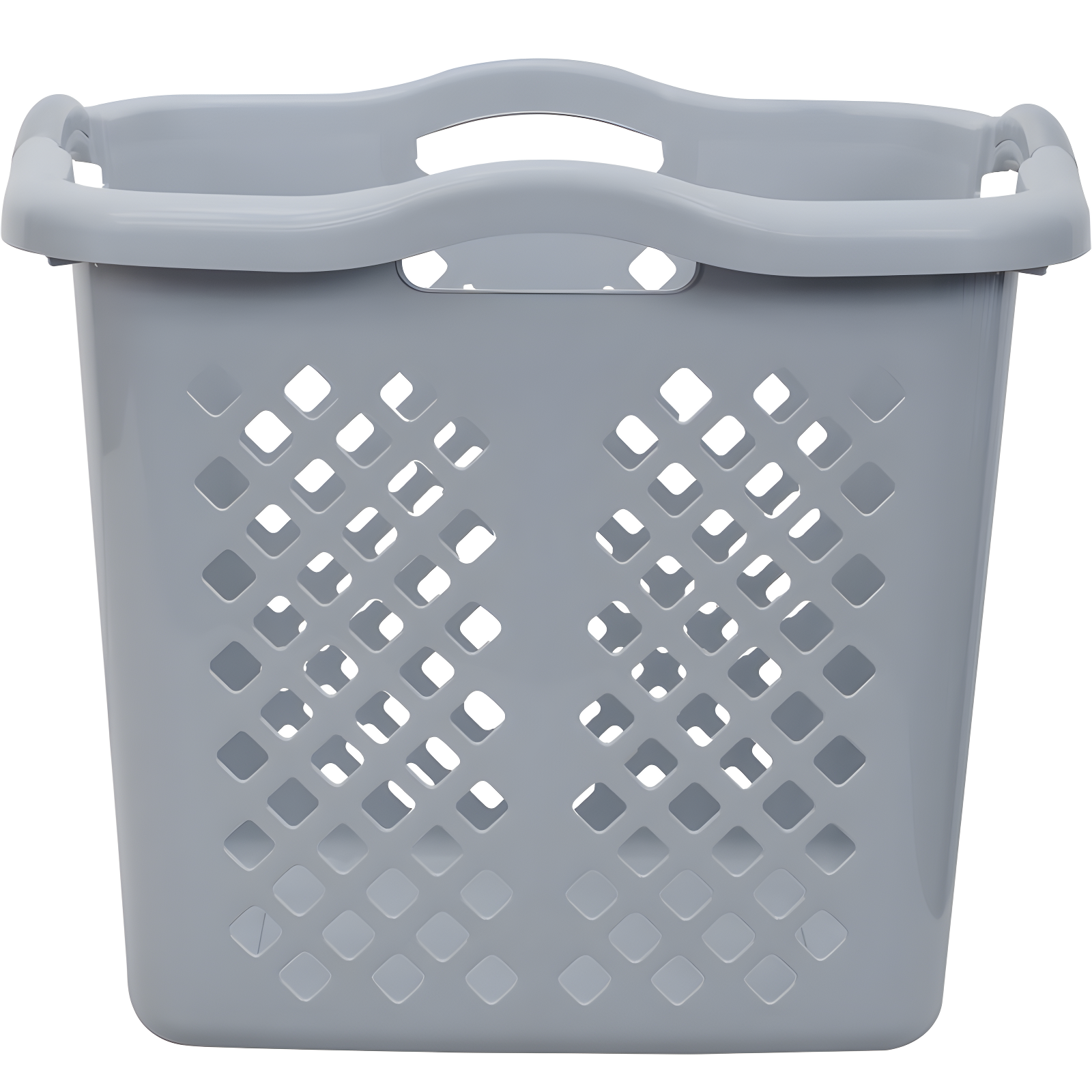 Gray Plastic Laundry Hamper with Four Handles