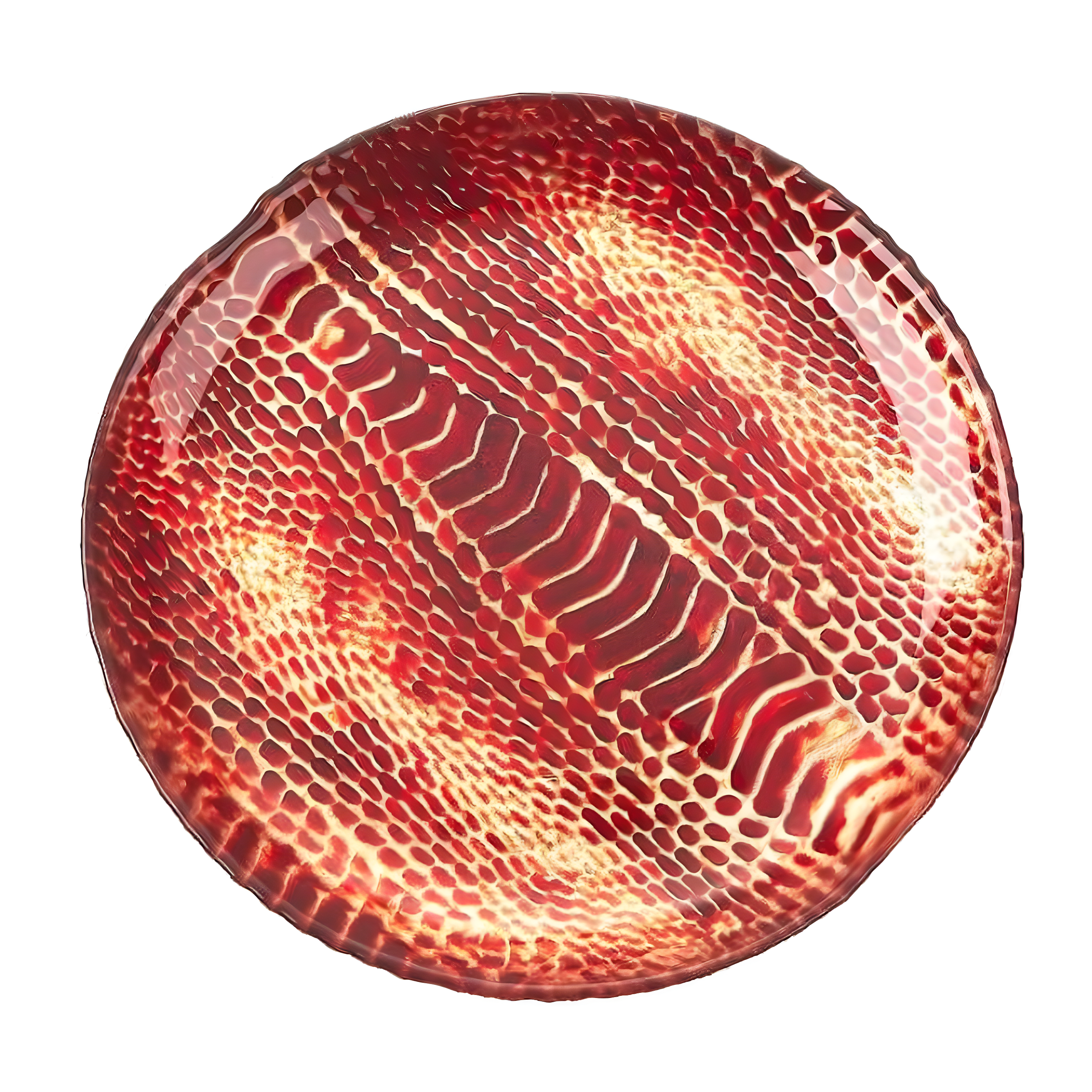 Handcrafted Coral Snakeskin 8.5" Glass Dessert Plate