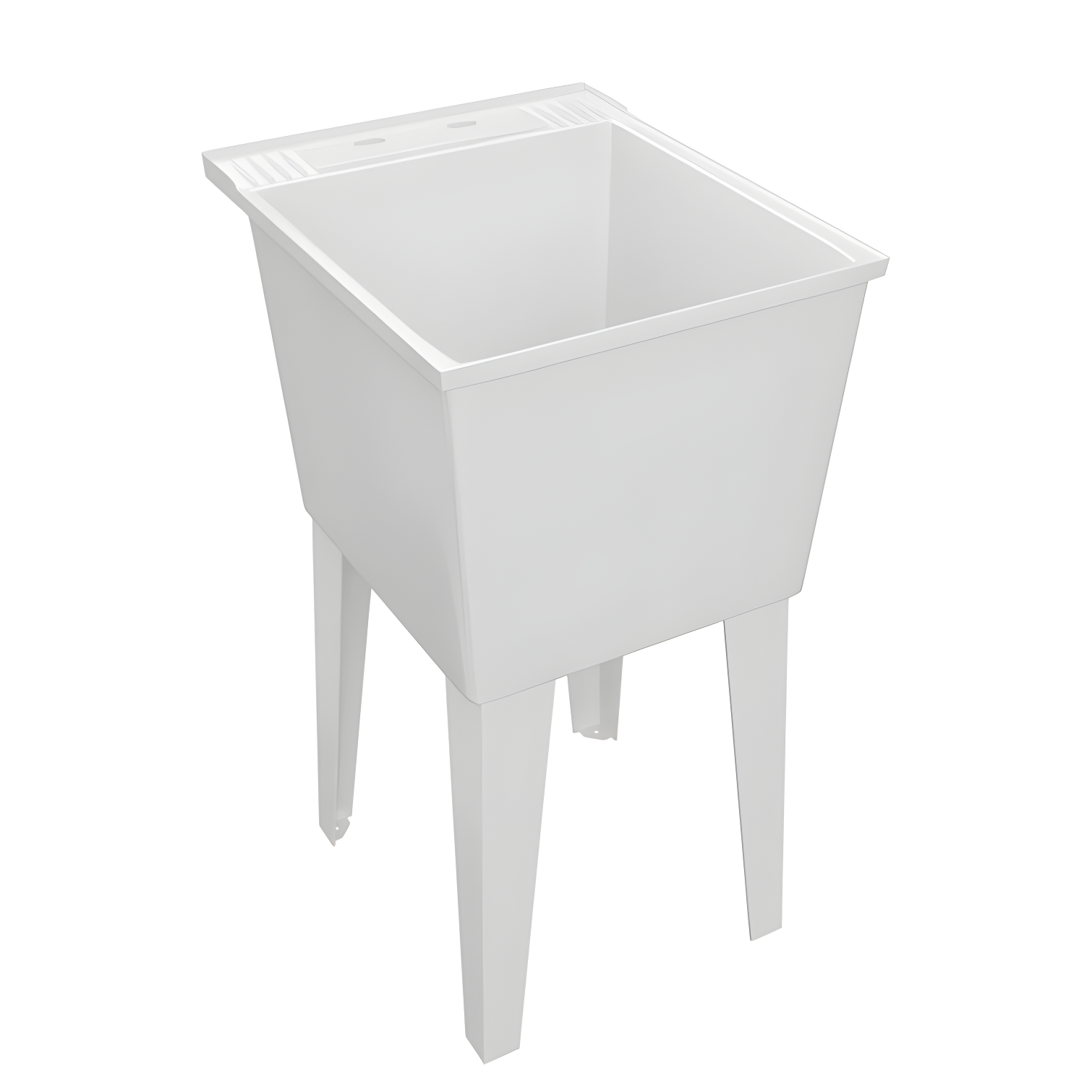 White Freestanding Rectangular Laundry Sink with Single Basin