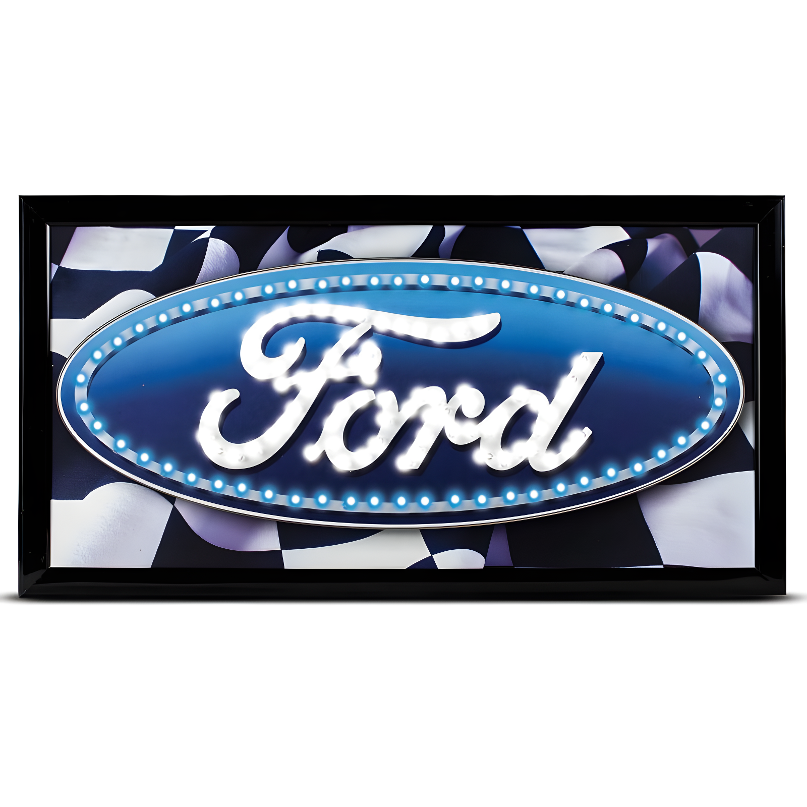 Ford Logo Blue and Black LED Metal Wall Sign