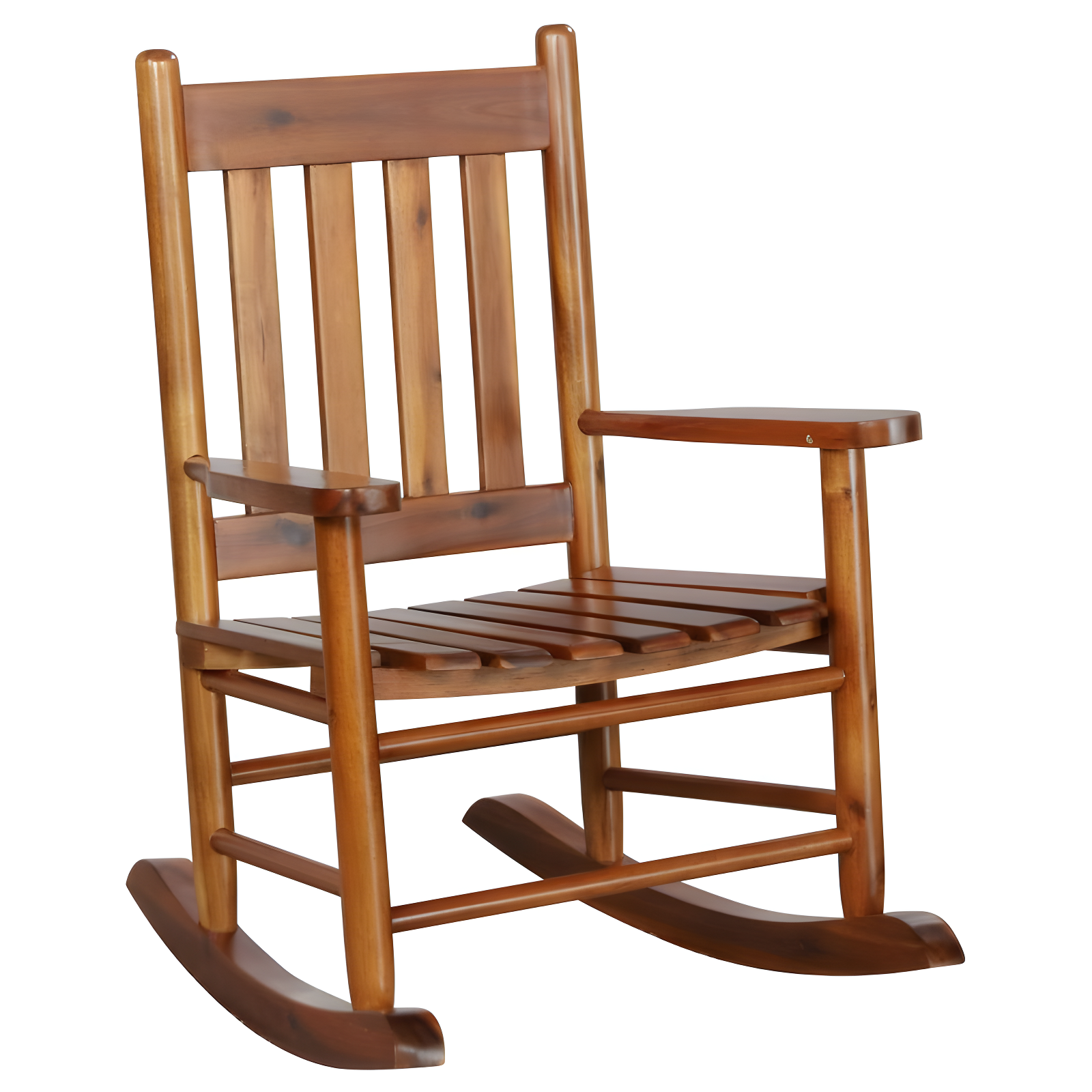 Golden Brown Solid Acacia Wood Youth Rocking Chair