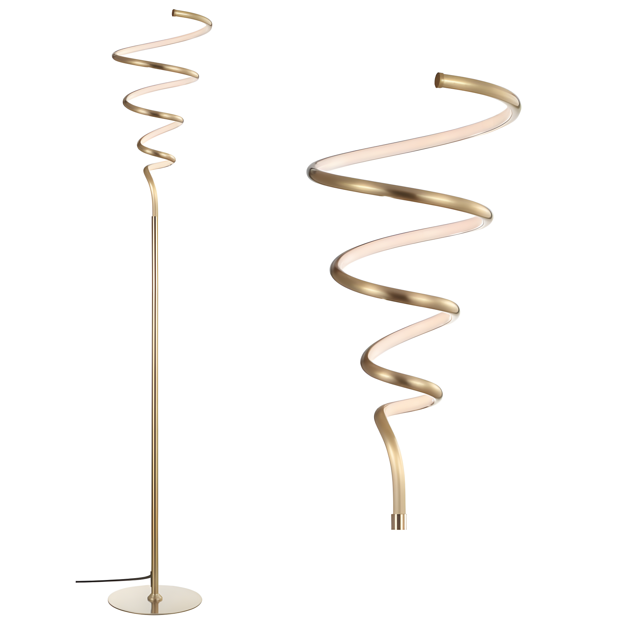 Scribble 60.5" Gold Modern Metal LED Floor Lamp