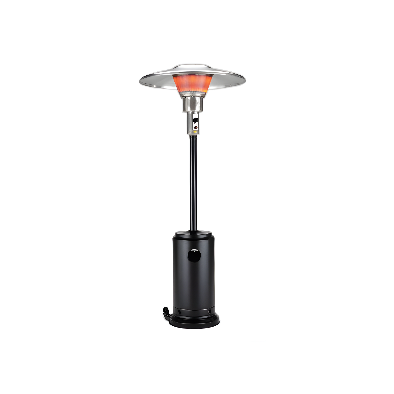 Tall Black Steel Propane Patio Heater with Emergency Shut Off