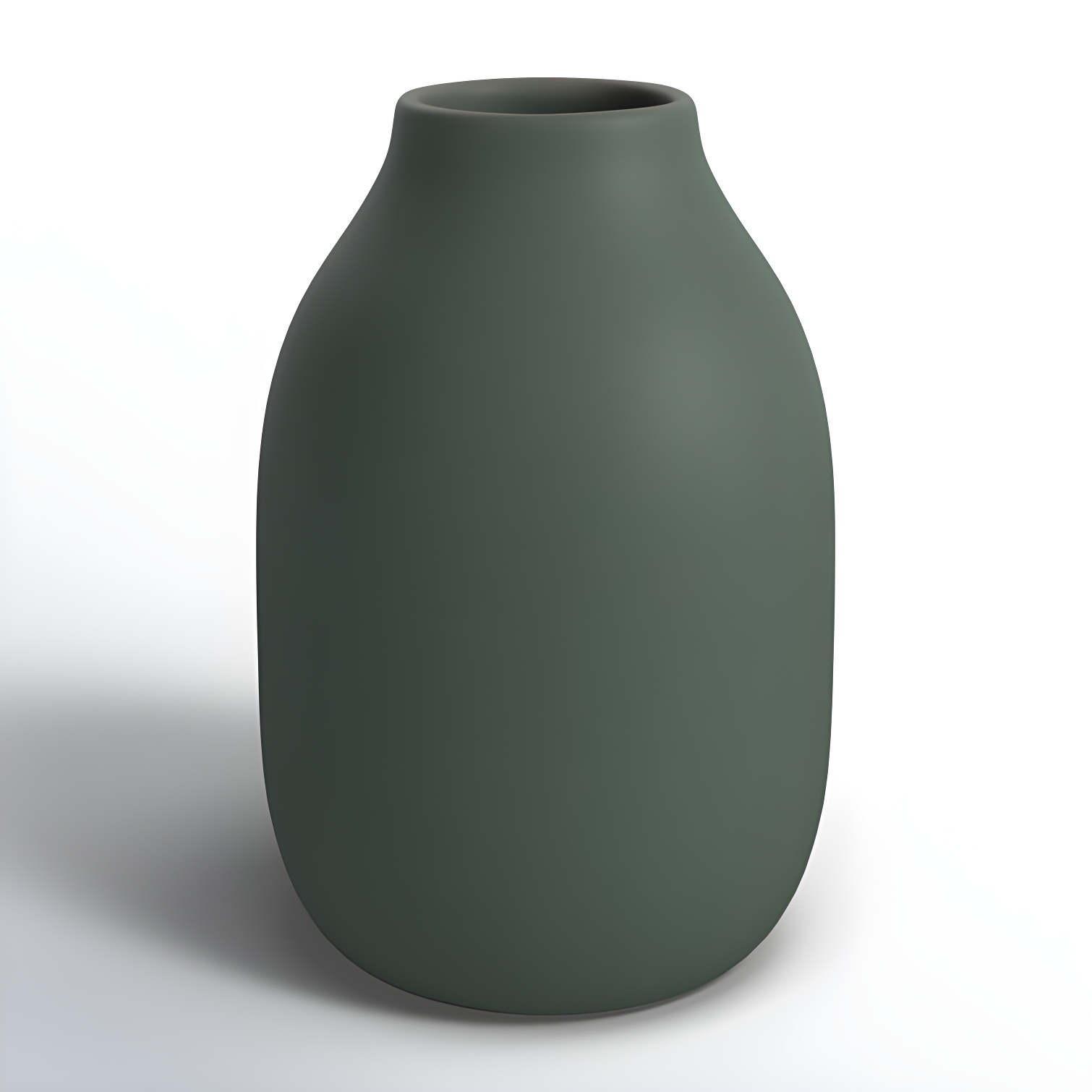 Agave Green Matte Porcelain Oval Table Vase