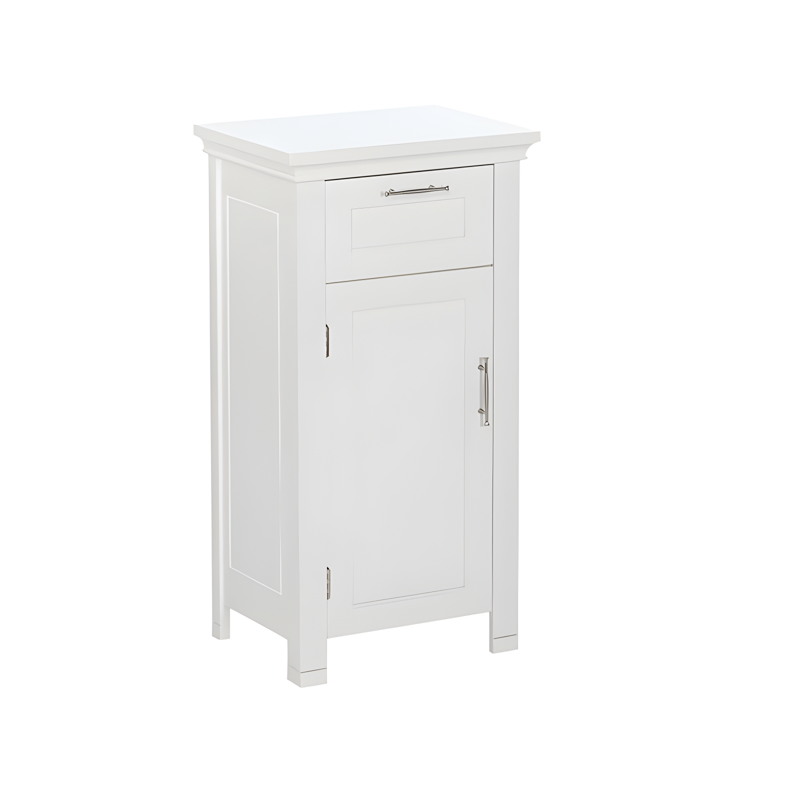 White Rectangular Storage Cabinet with Adjustable Shelving