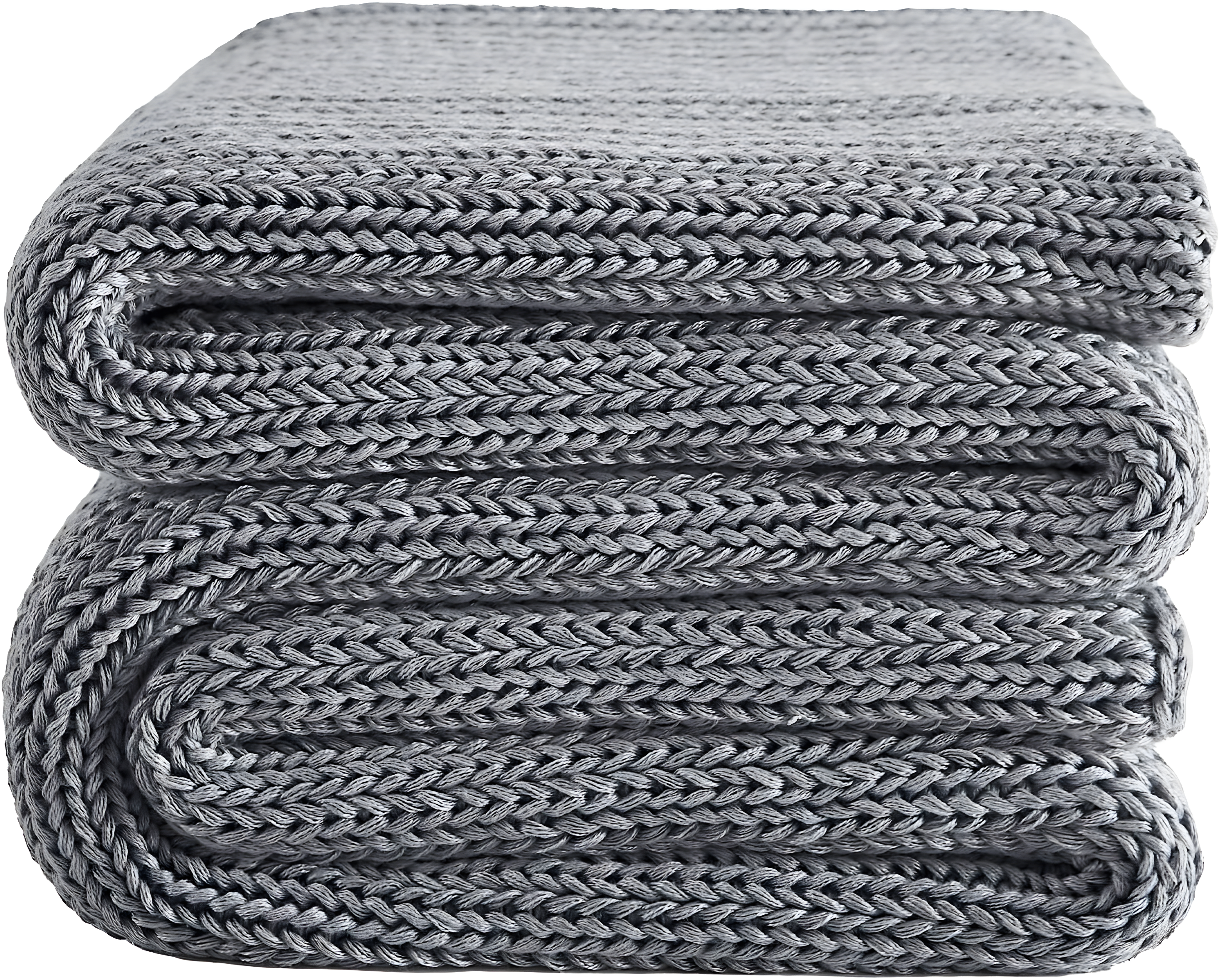 Gray Knitted 15 Lb Weighted Cooling Blanket