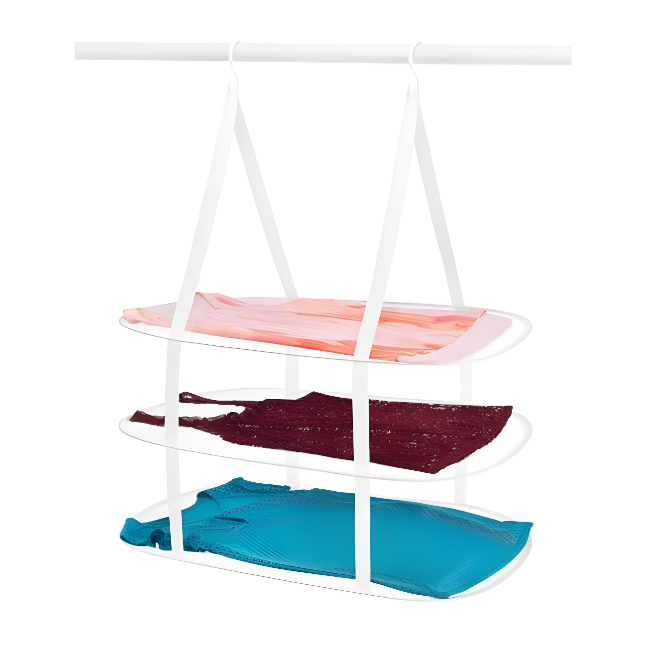 Whitmor White Hanging Collapsible Clothes Drying Rack, 33 x 27.25 in.