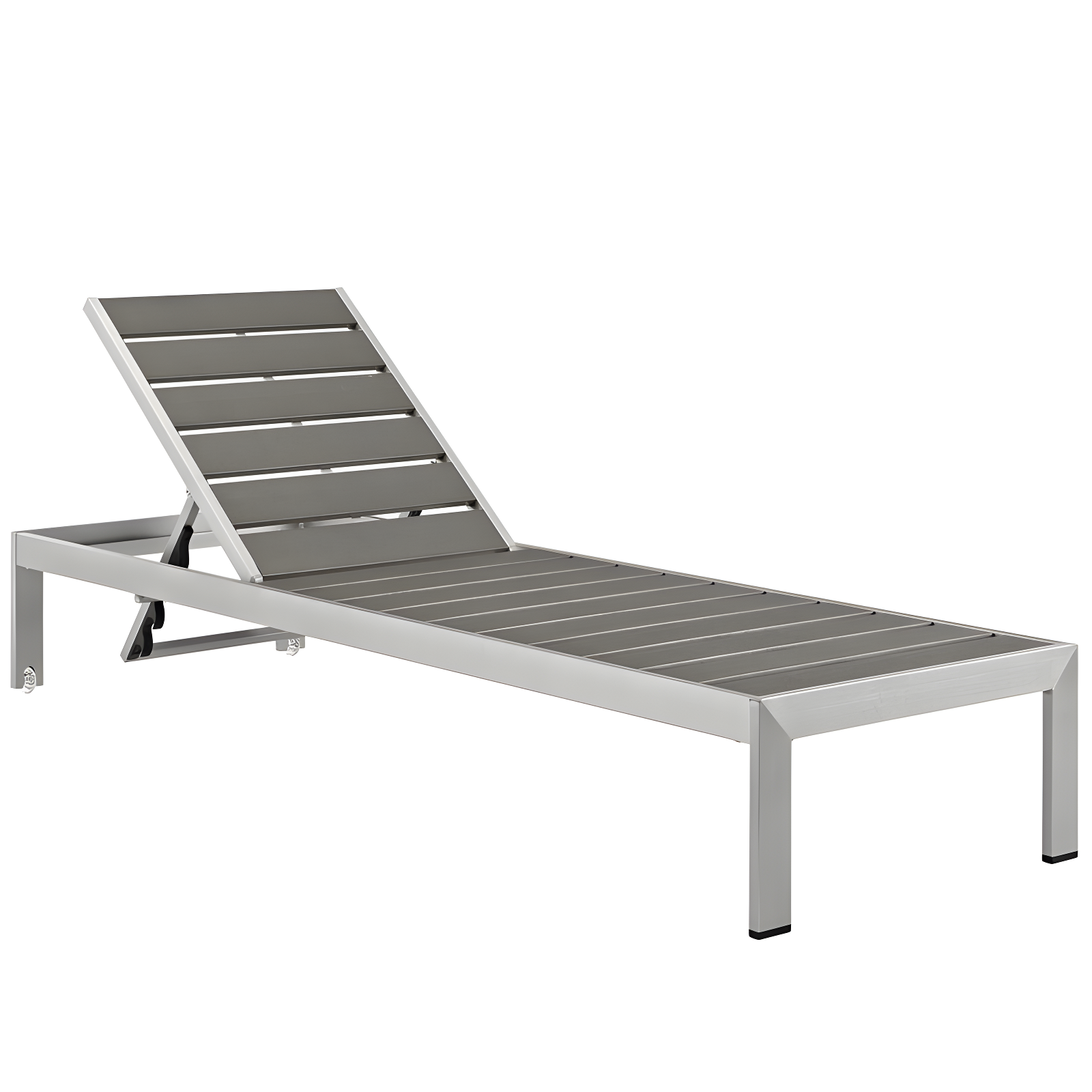 Gray Aluminum Outdoor Chaise Lounge Set of Four