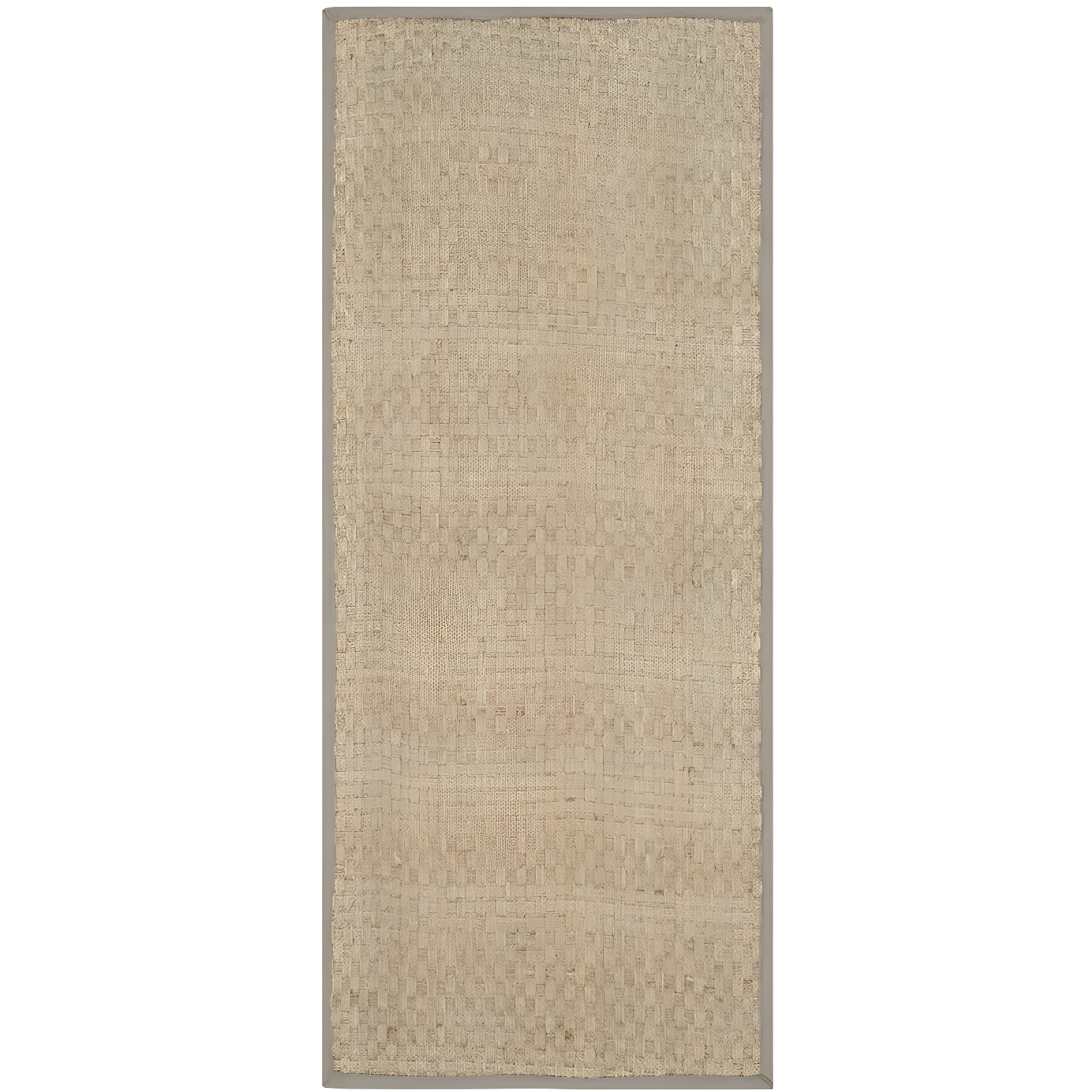 Natural and Grey Hand-Knotted Cotton Runner Rug