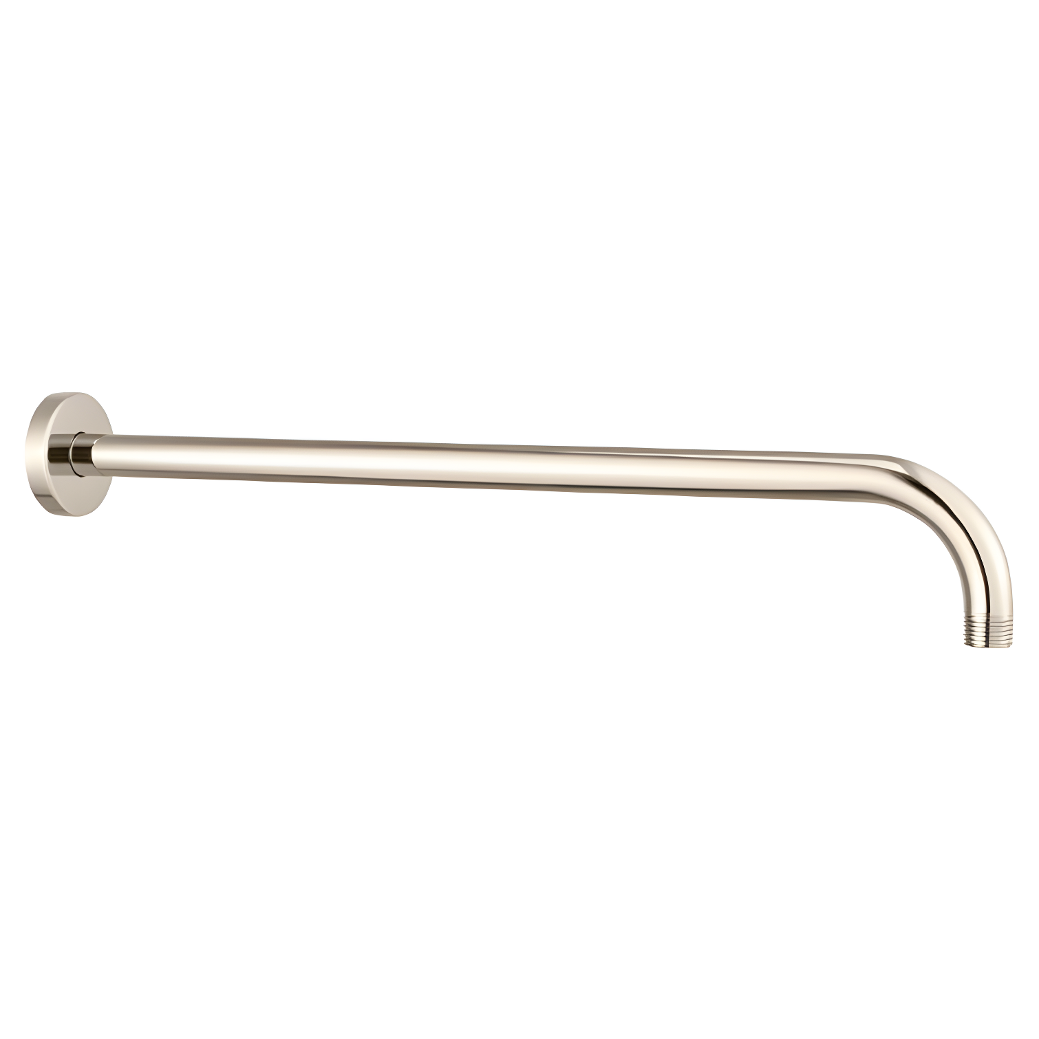 Polished Nickel Wall Mount Shower Arm with Round Escutcheon