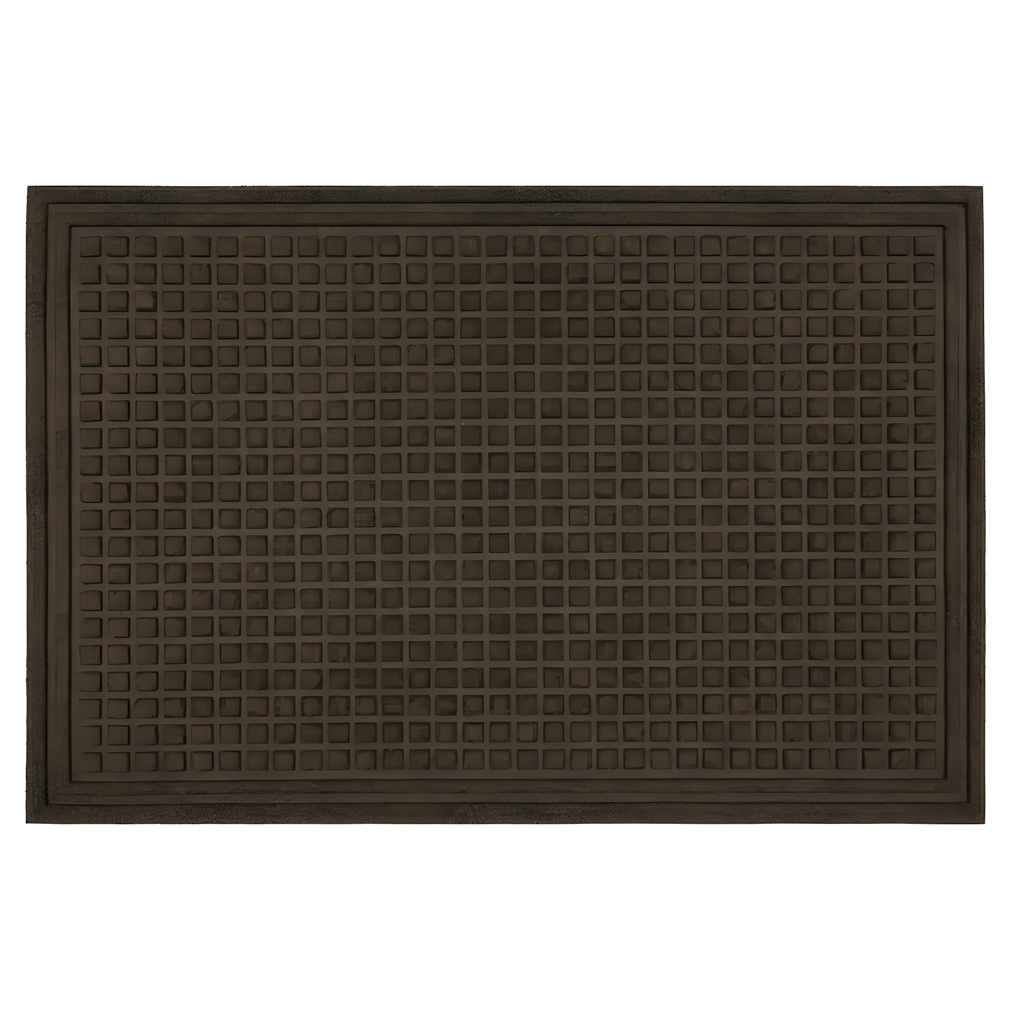 Brown Waffle Grid Rubber Outdoor Door Mat 3' x 4'