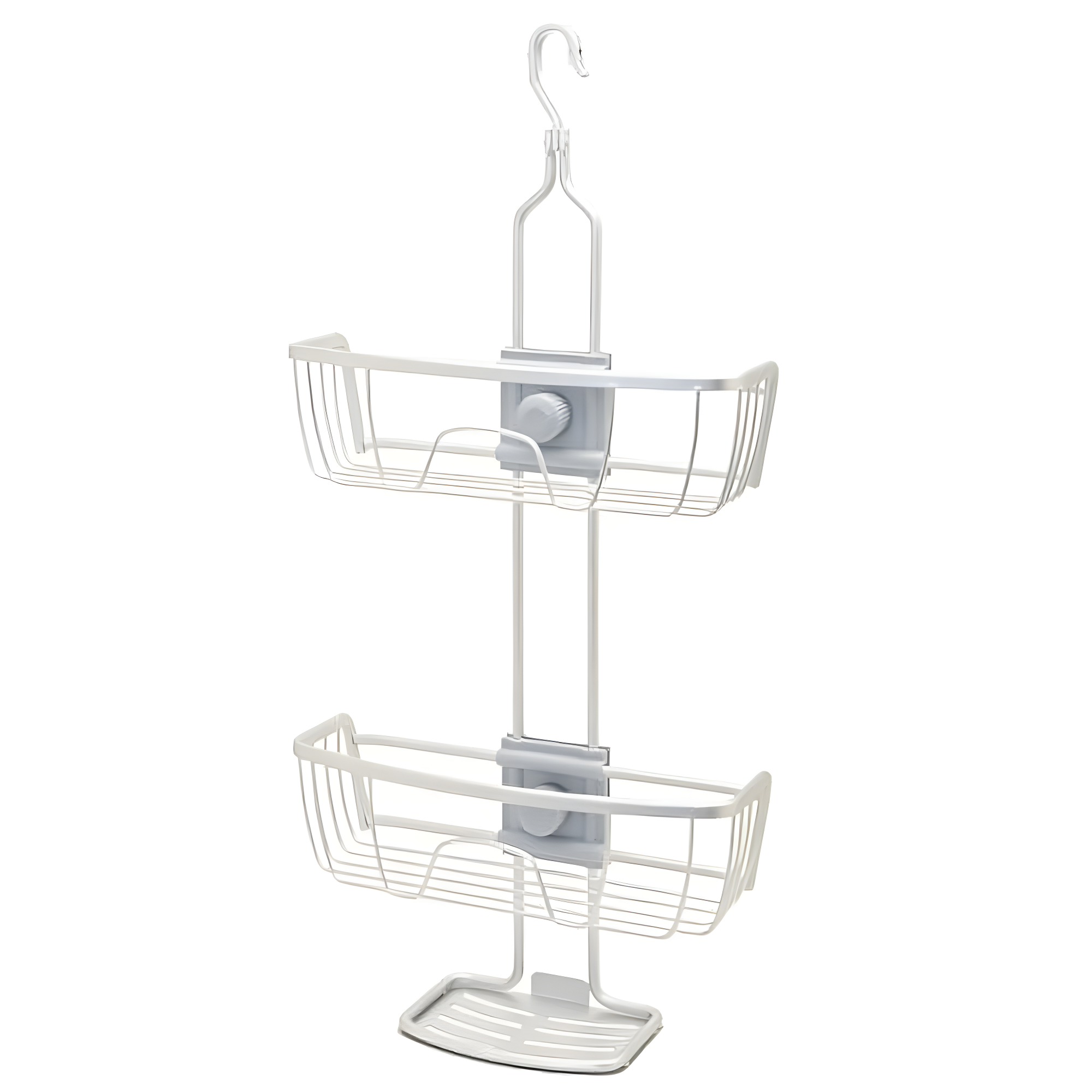 Adjustable Satin Chrome Aluminum Hanging Shower Caddy