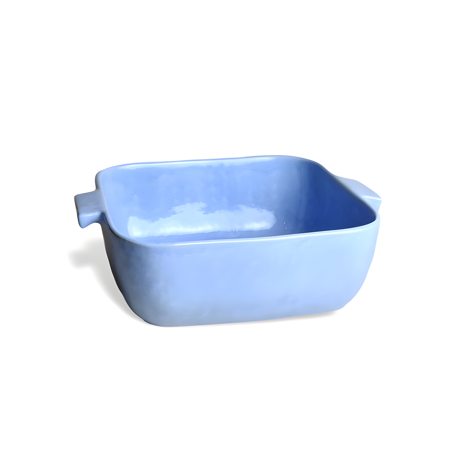 Blue Ceramic 3 QT Square Baker with Handles