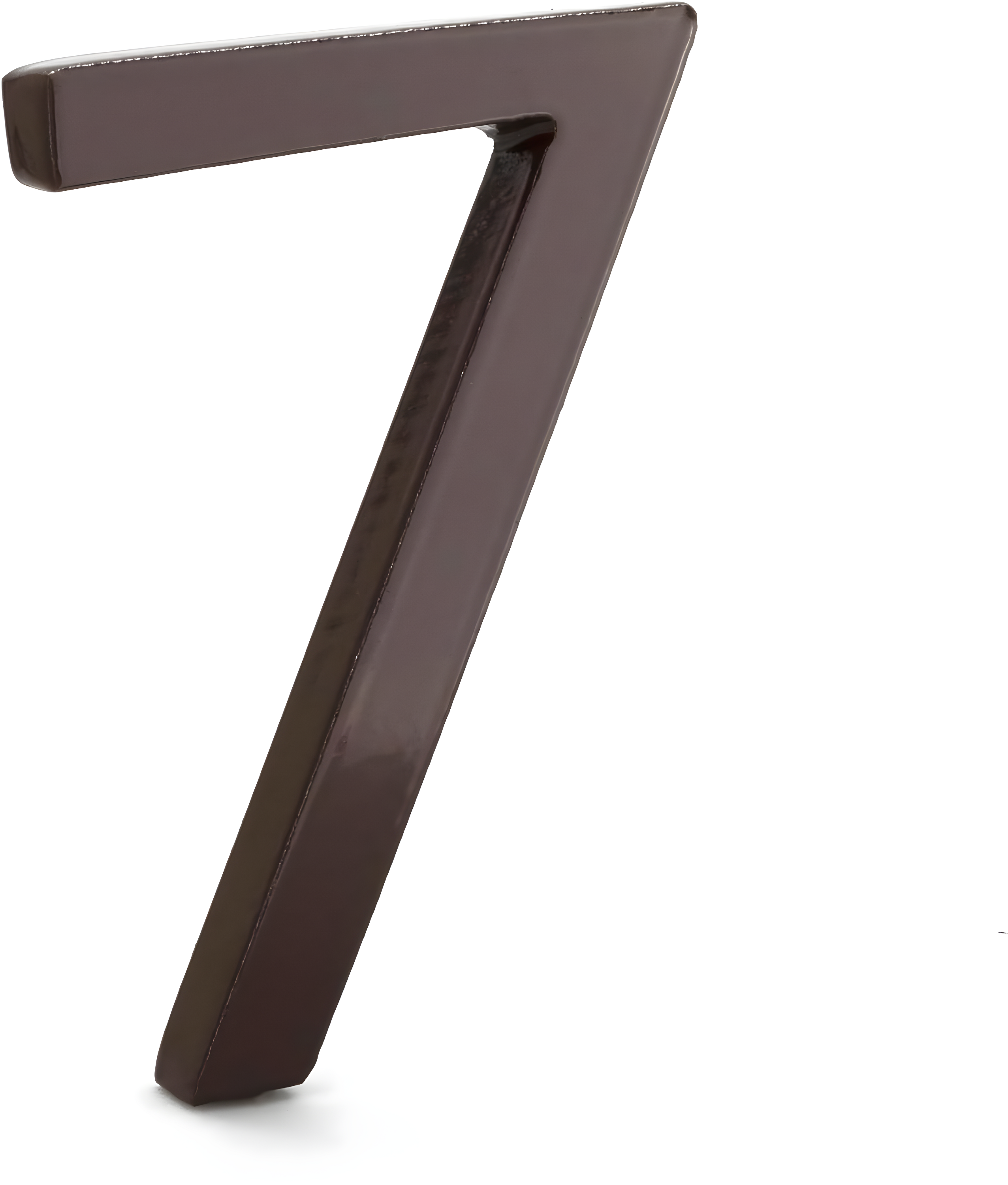 Roman Bronze 4-inch Floating Aluminum House Number 7