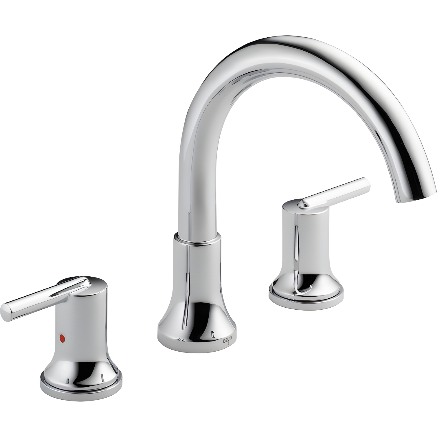 Chrome Modern Widespread Deck Mounted Roman Tub Faucet