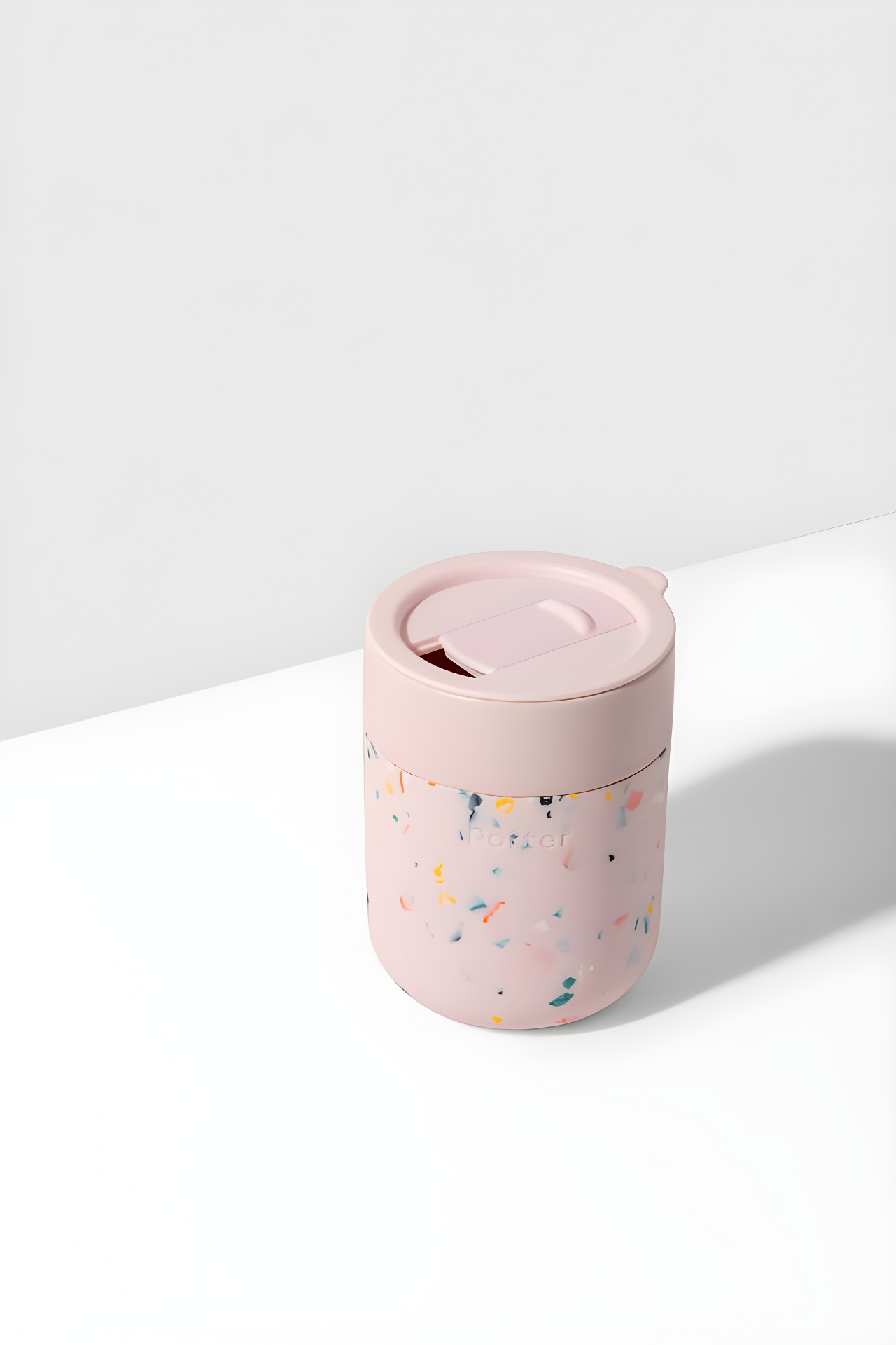 Terrazzo Blush Ceramic Mug with Silicone Sleeve, 12 oz