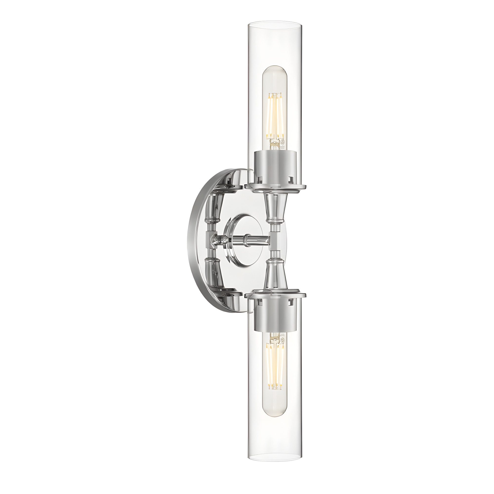 Craftmade Modina 19.5" Chrome Wall Sconce with Clear Cylinder Shade