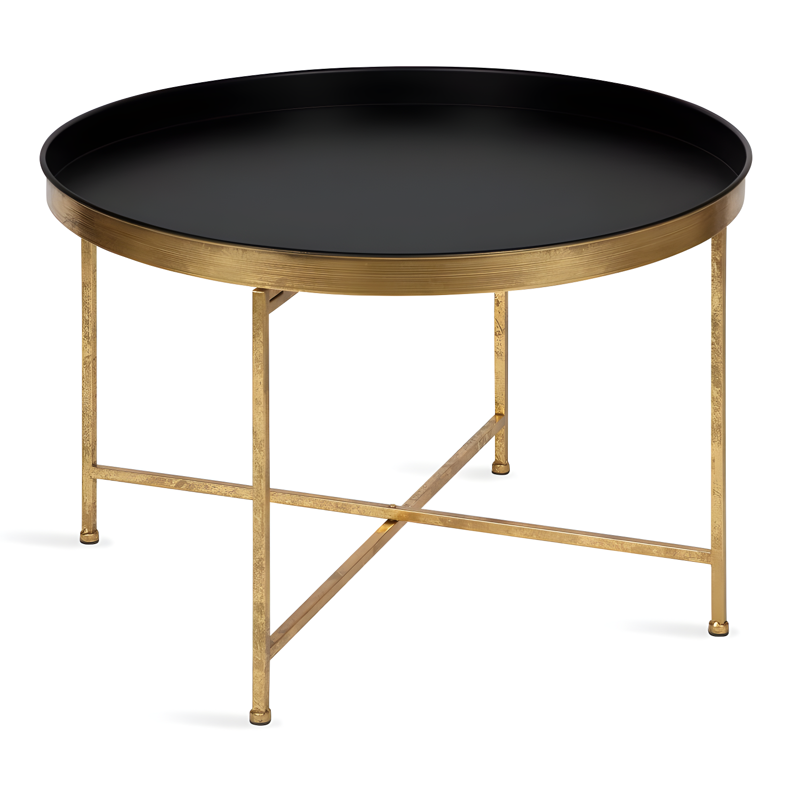 Celia Round Black and Gold Metal Coffee Table