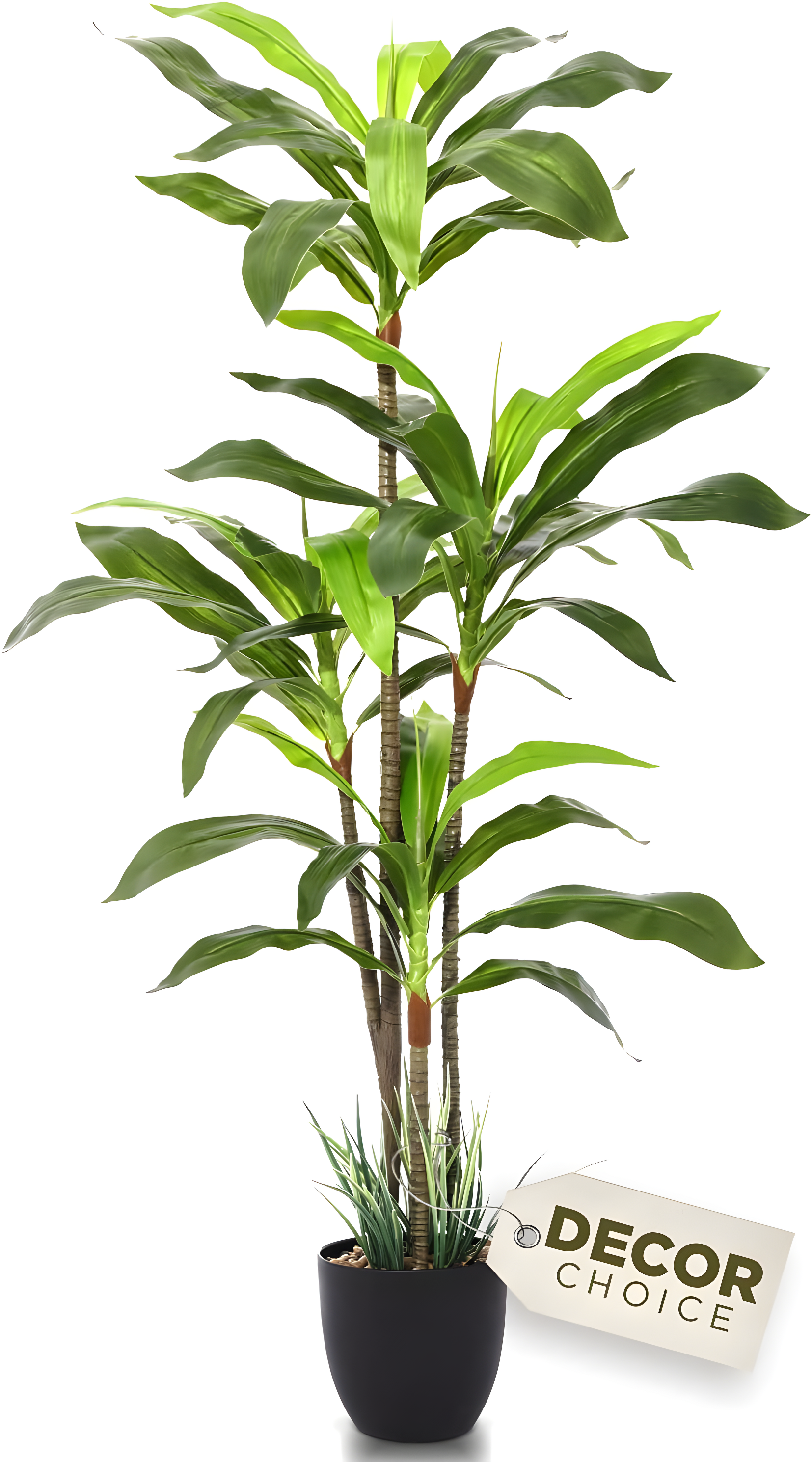 60" Green Silk Dracaena Potted Floor Plant