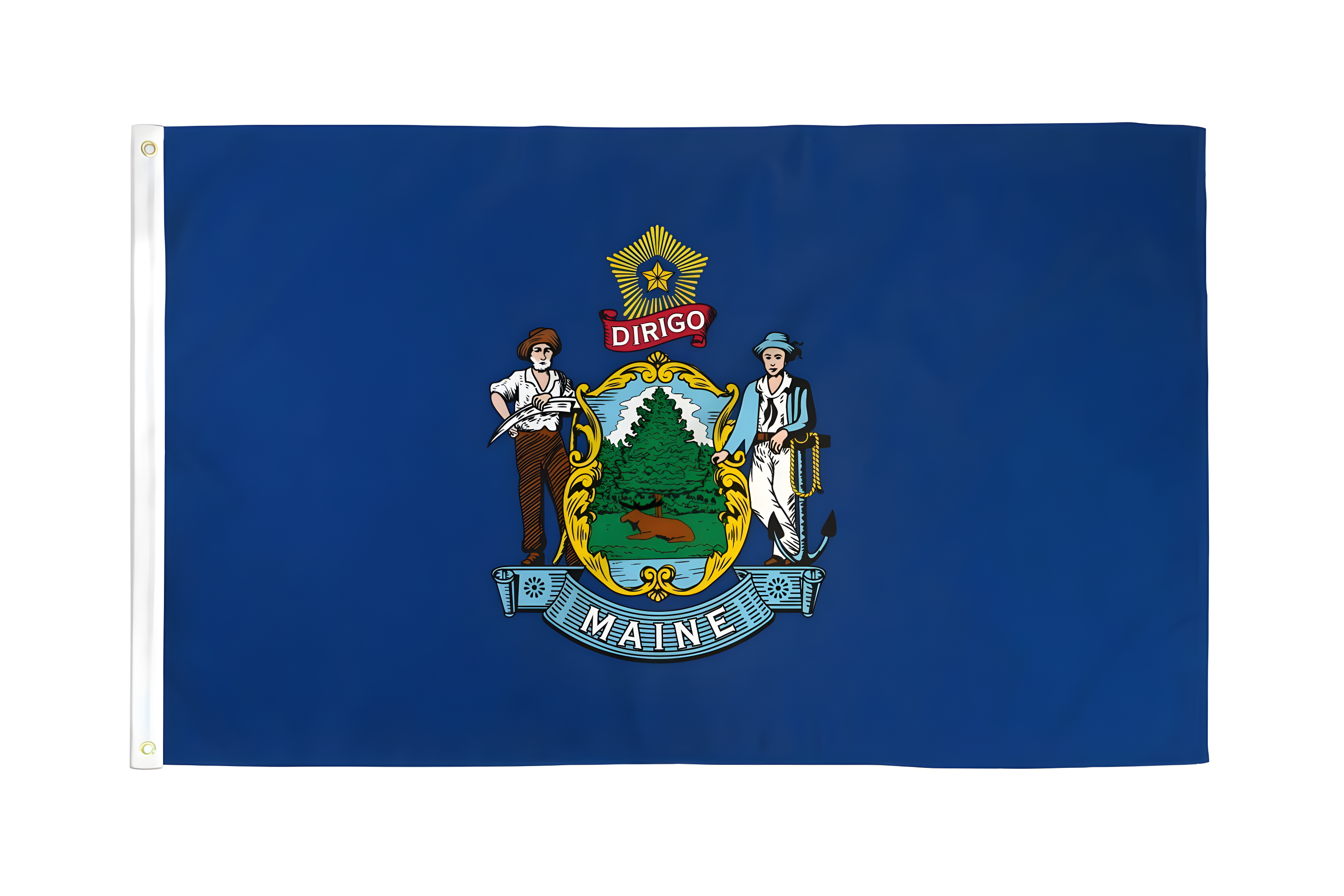 Maine State Flag 2'x3' Nylon with Brass Grommets