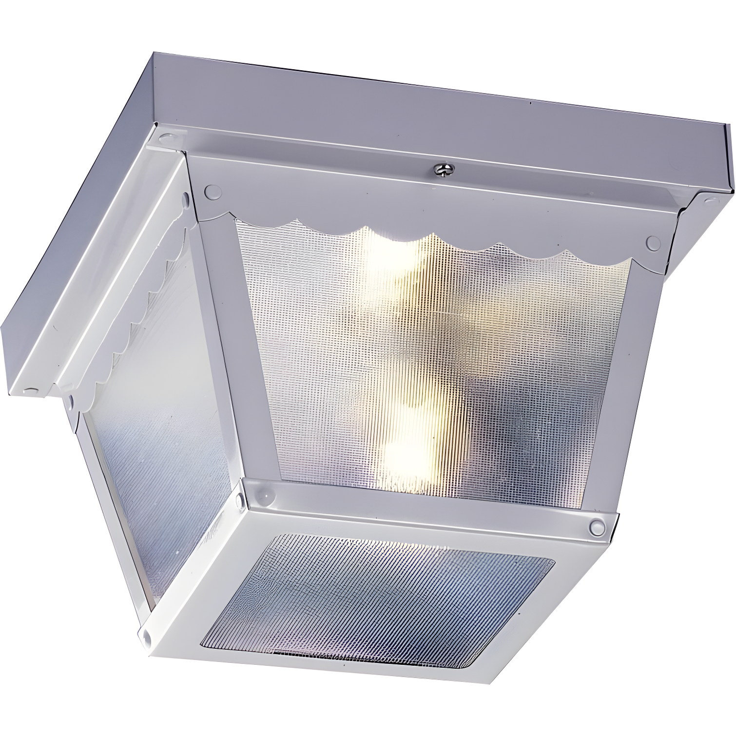 White Glass 2-Light Indoor/Outdoor Flush Mount