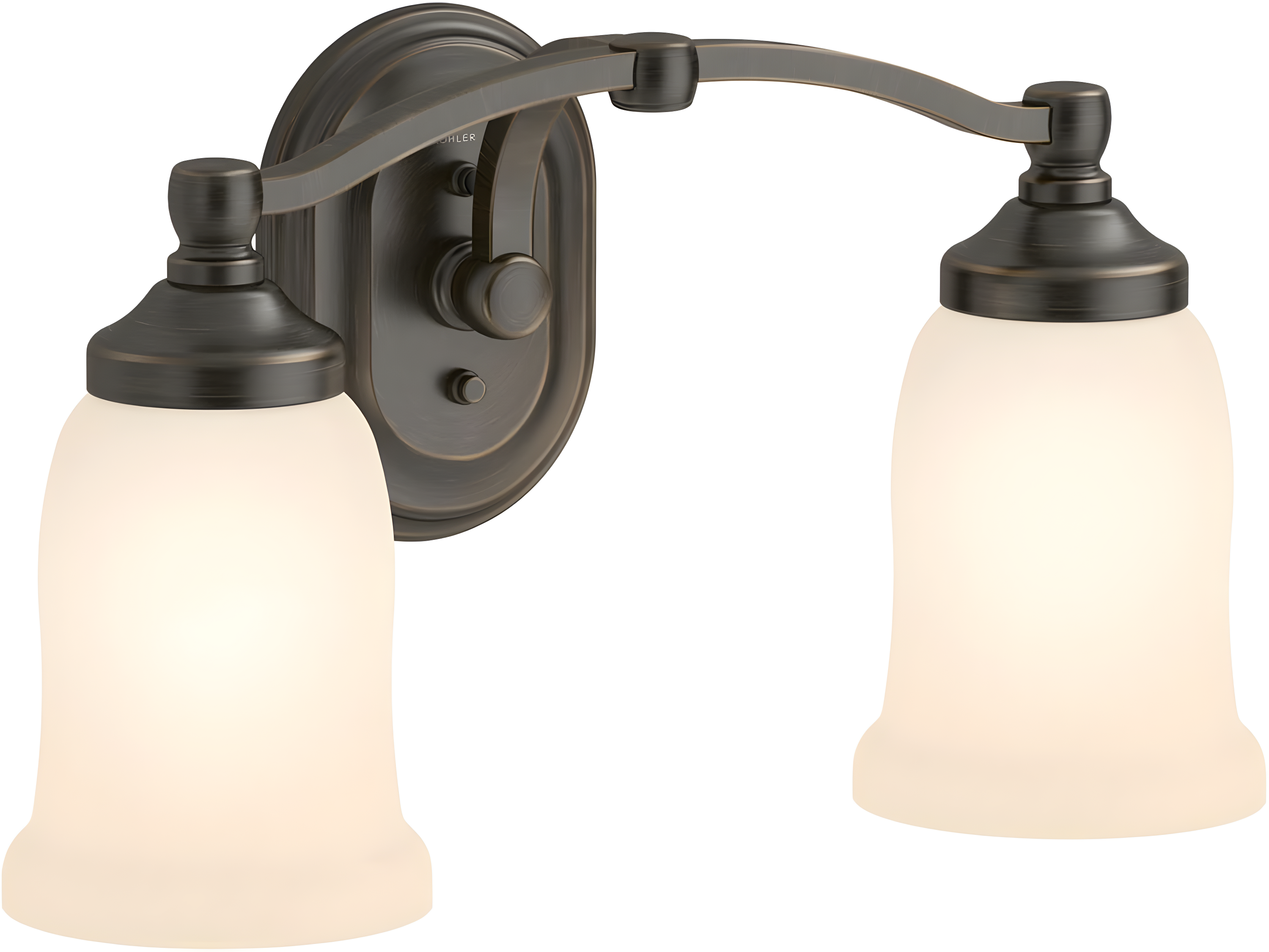 Bancroft Classic Bronze 2-Light Frosted Glass Bathroom Vanity Sconce