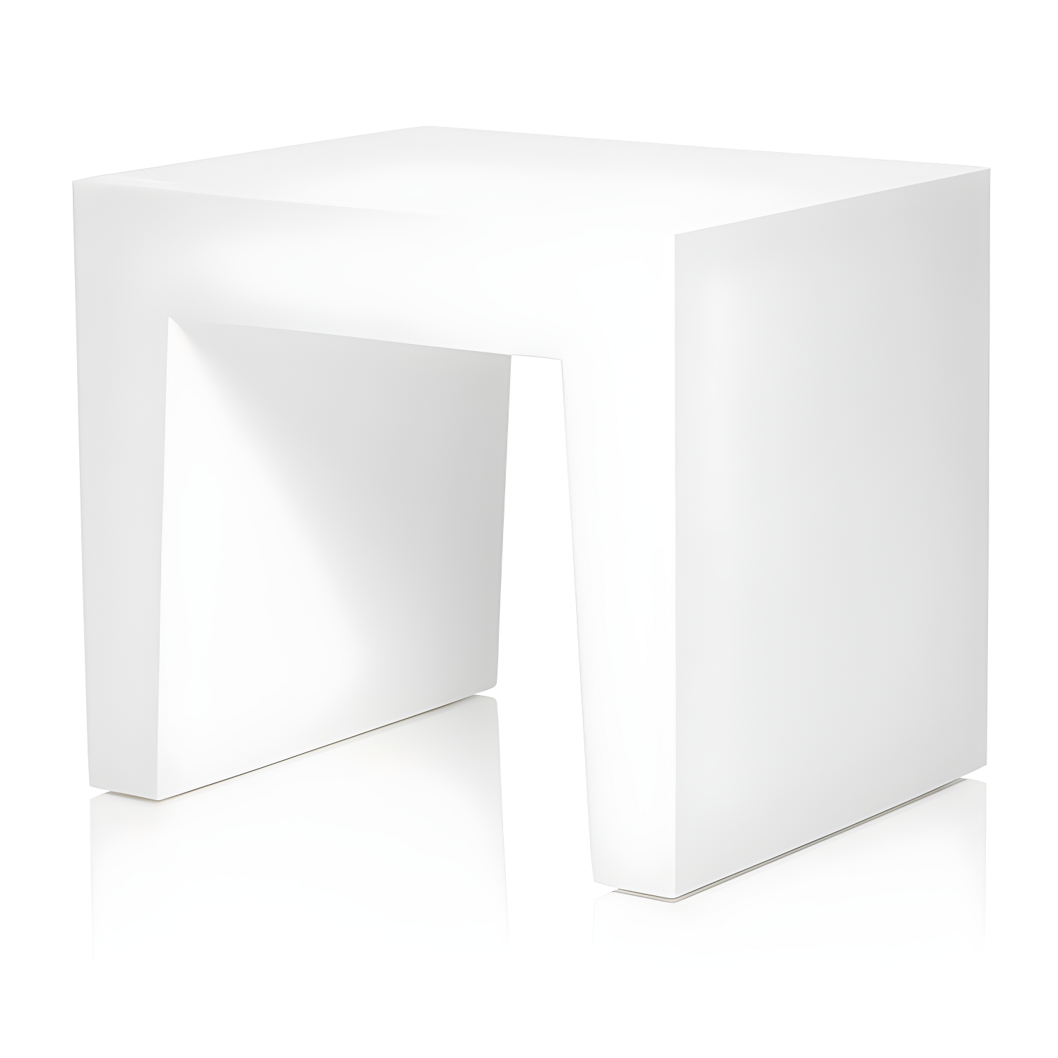 Chunky Chic White Polyethylene Versatile Accent Stool