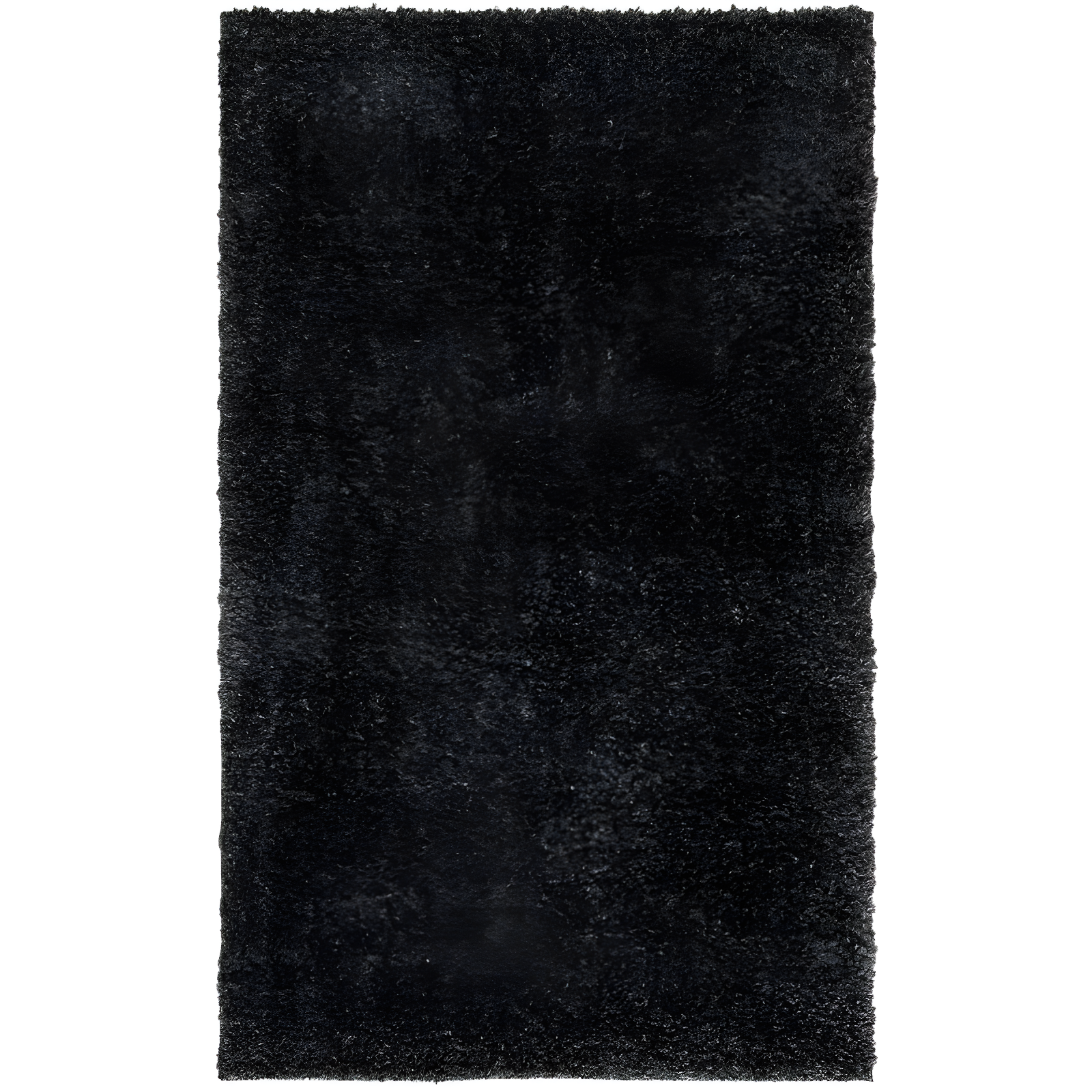 Charcoal Shag 4' x 6' Hand-Knotted Synthetic Area Rug