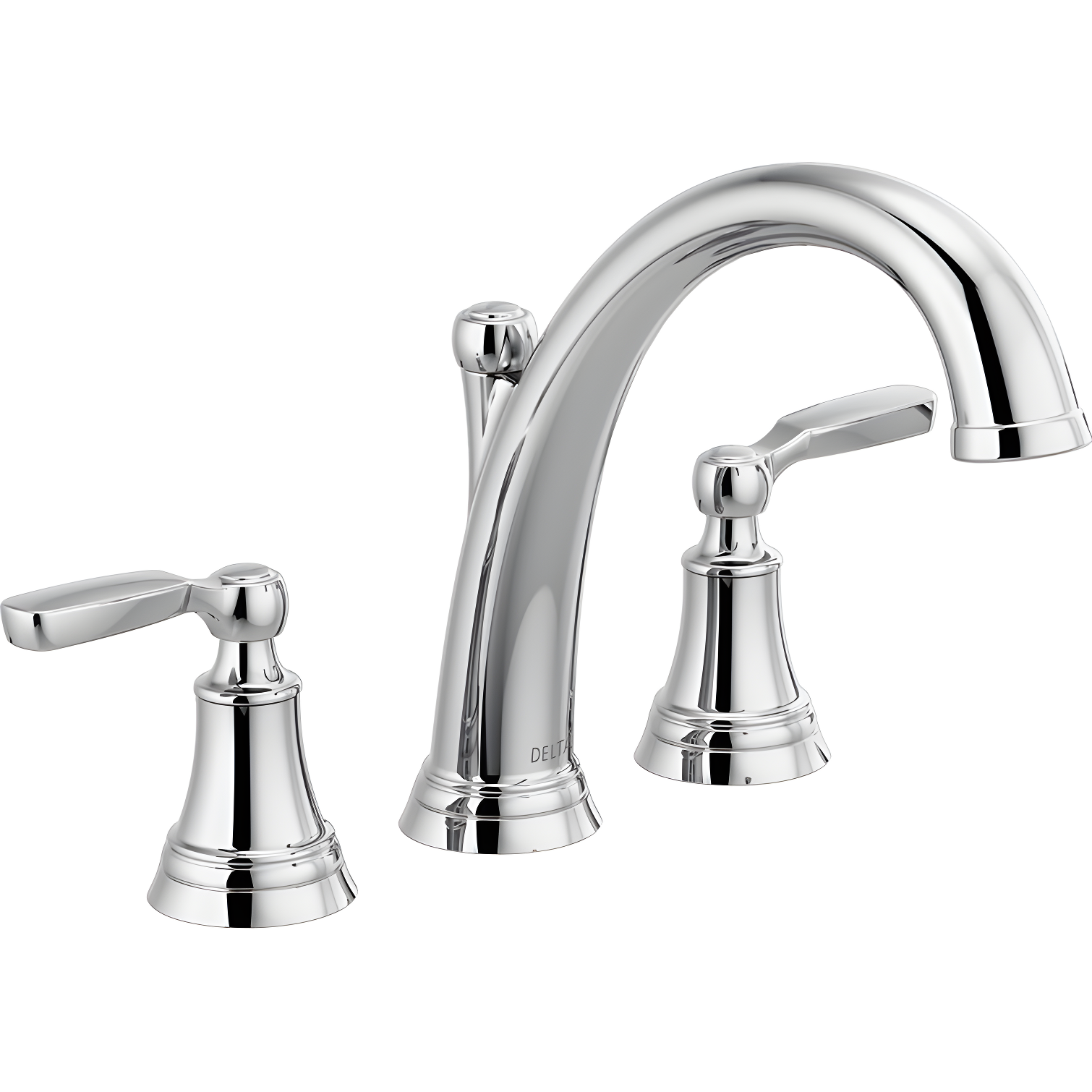 Chrome Brass Dual Handle Deck Mounted Roman Tub Faucet