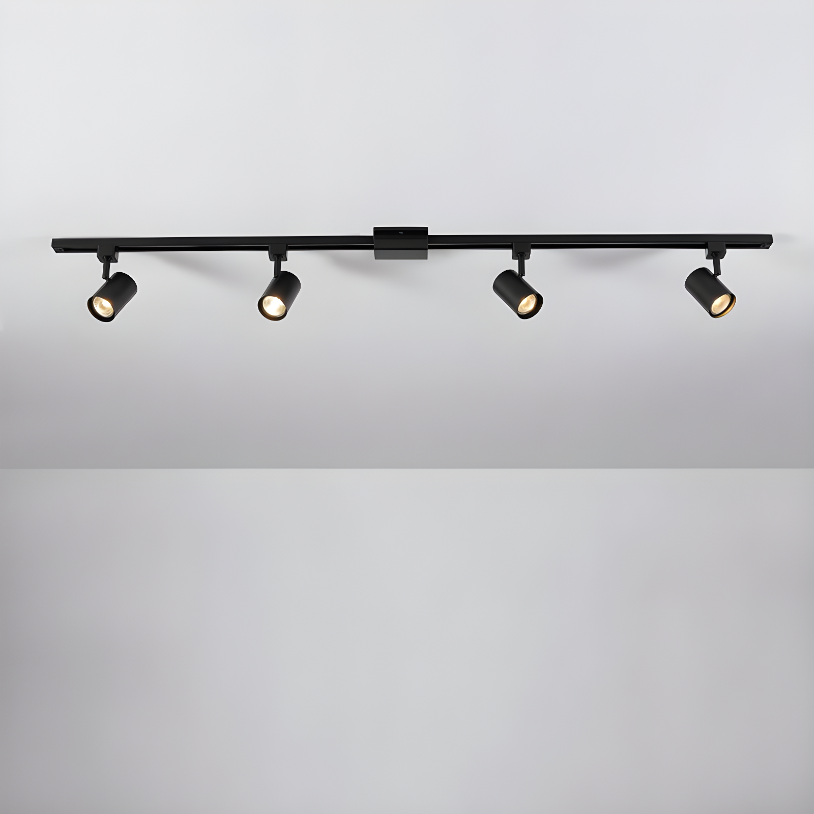 Matte Black 56" Metal Track Lighting Kit with 4 Cylindrical Shades