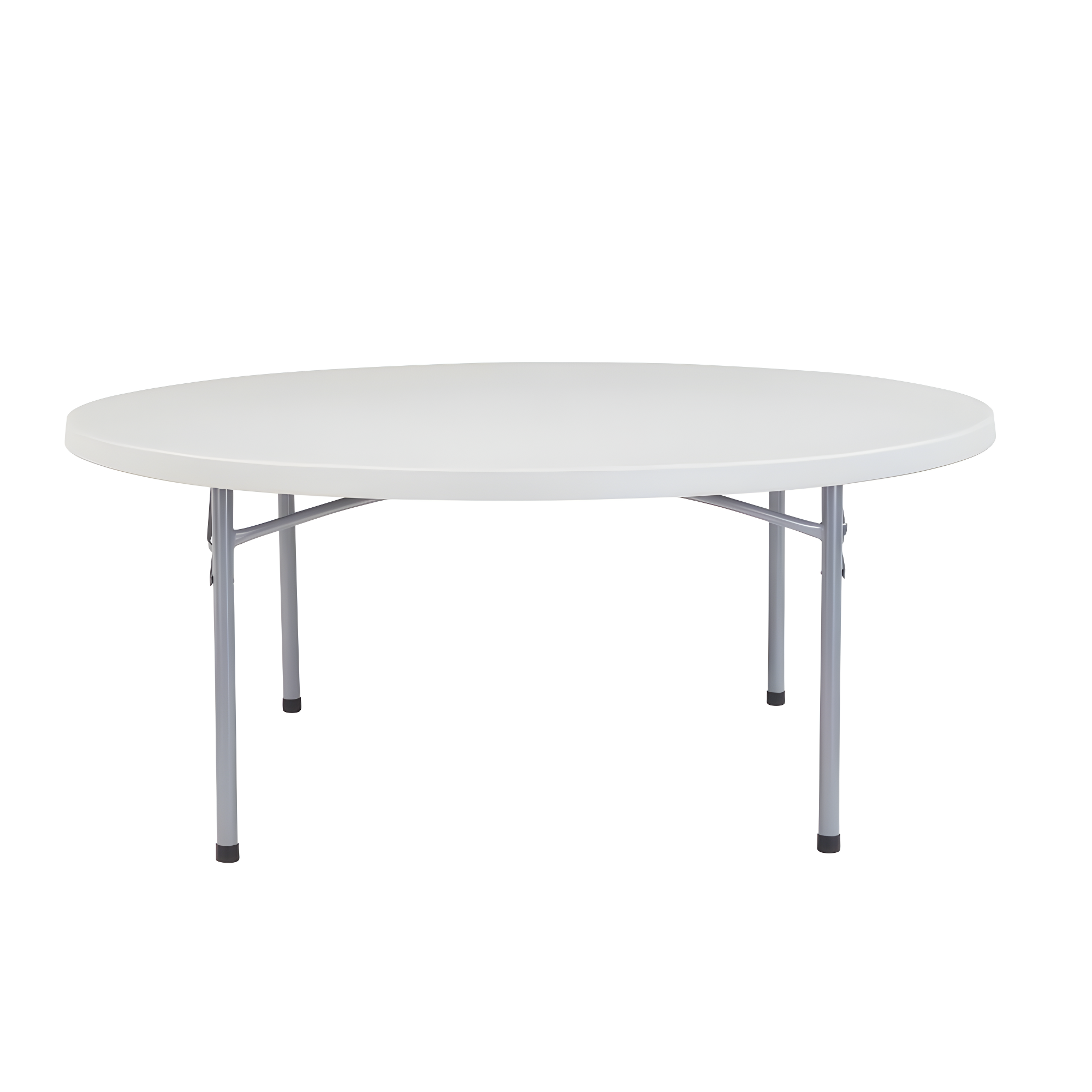 71'' Round Light Gray Polypropylene Folding Table