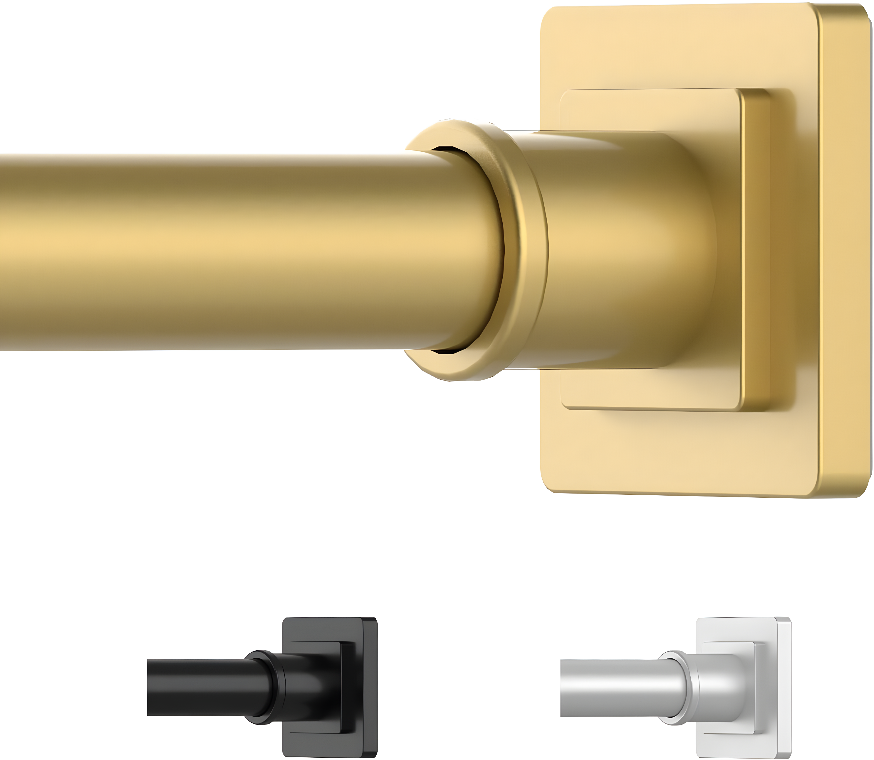 Adjustable Matte Gold Tension Shower Curtain Rod Kit