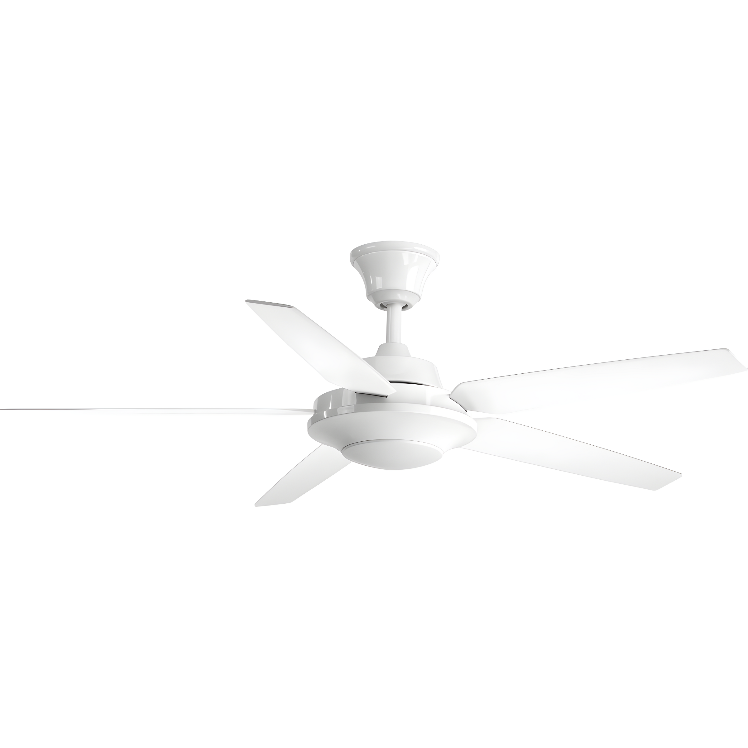 White 54" LED Ceiling Fan with Remote and Reversible Blades