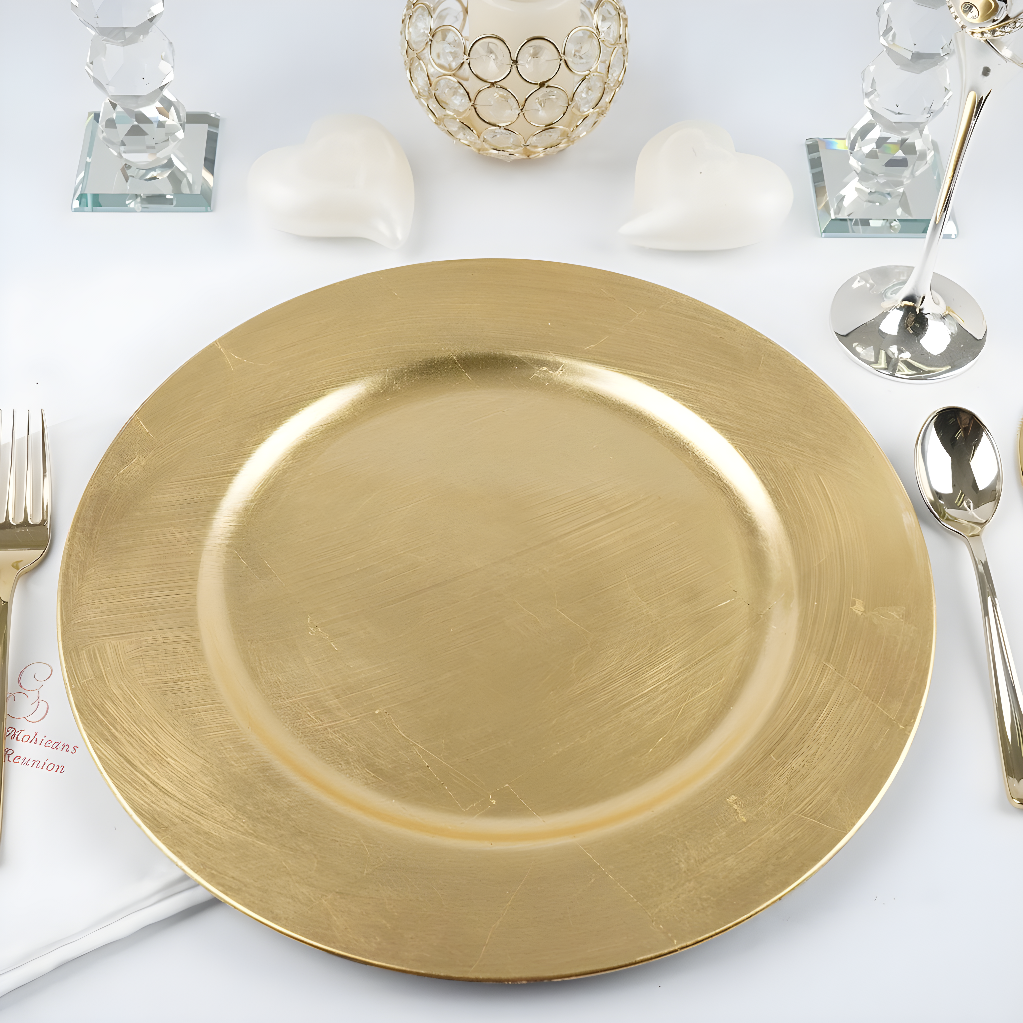 Gold 13" Round Acrylic Charger Plates Set of 6