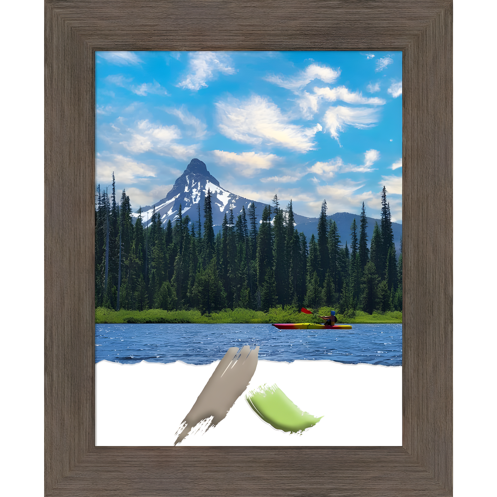 Mocha Brown Hardwood Narrow Wall Picture Frame