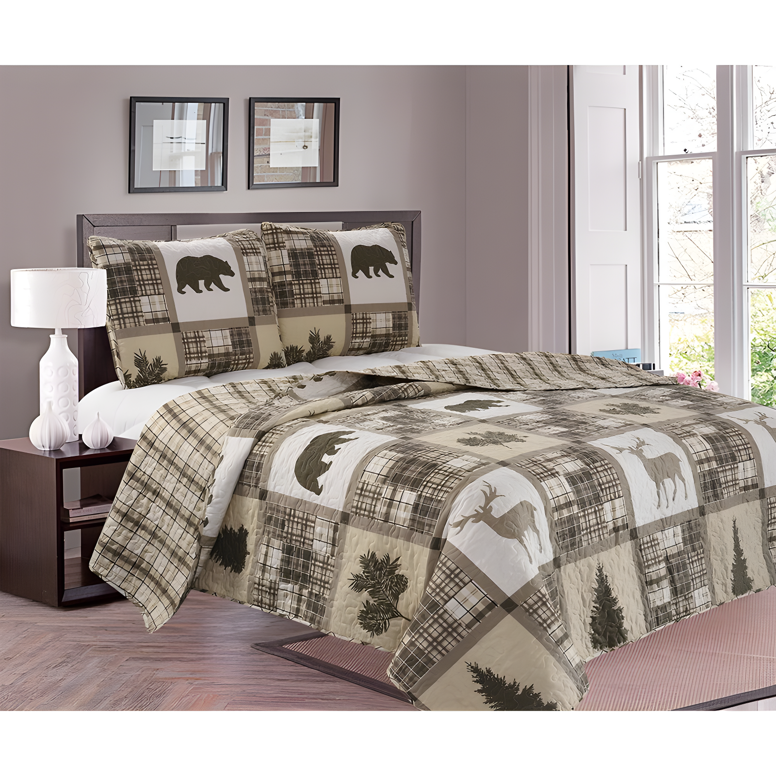 Stonehurst Full/Queen Multicolor Microfiber Reversible Quilt Set