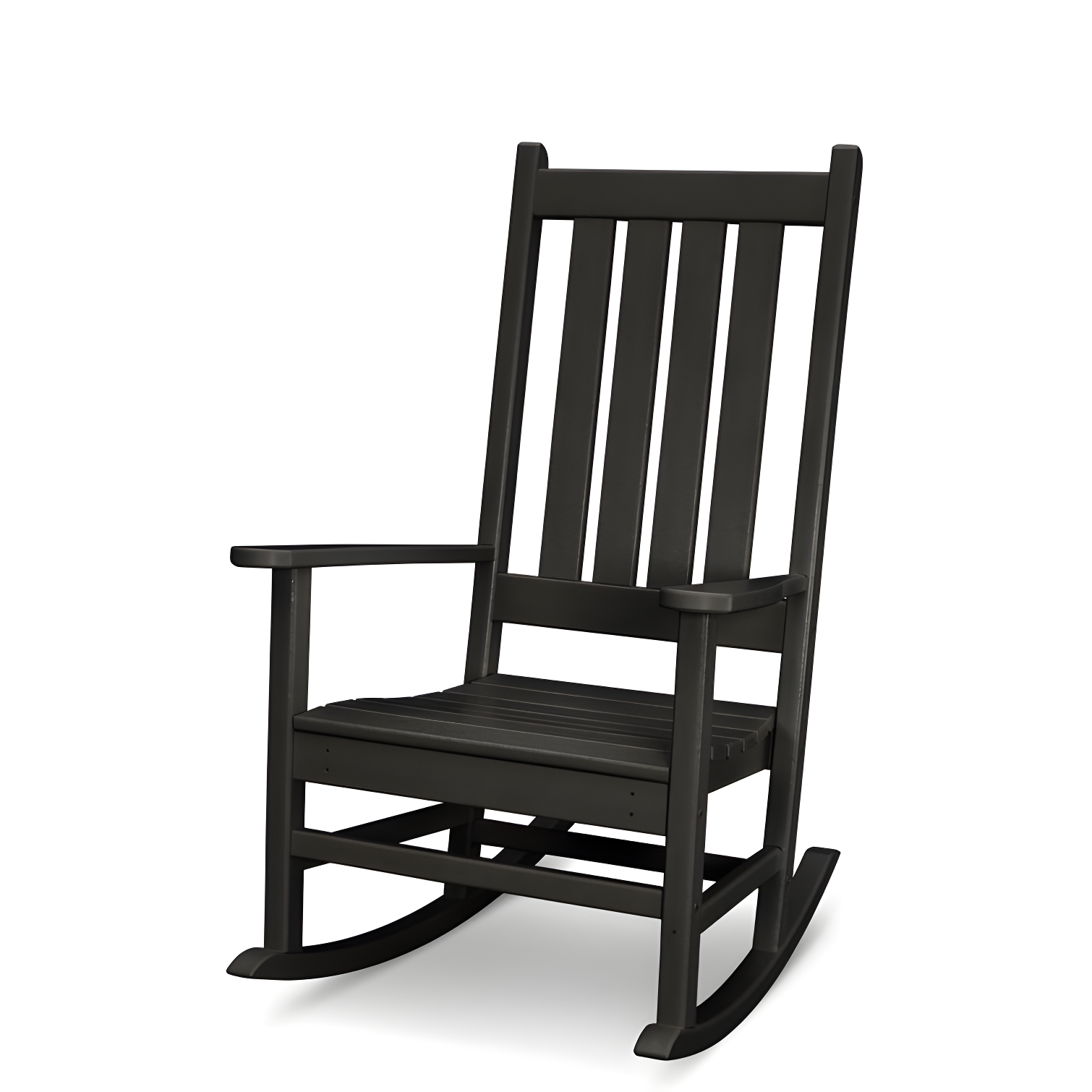 Black Polywood Outdoor Porch Rocking Chair