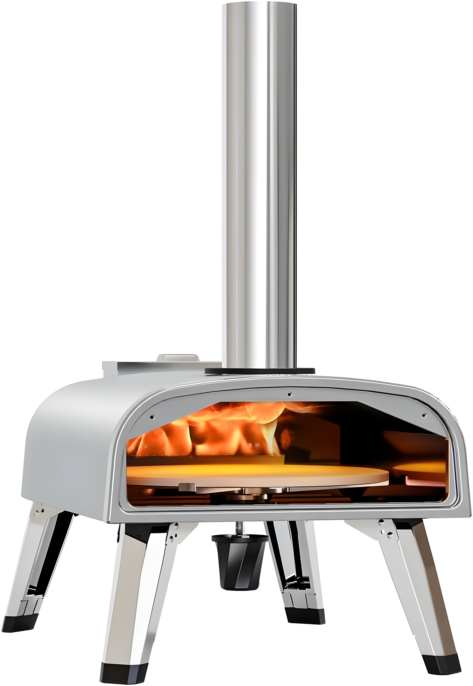 Portable Rotatable Wood Fired Outdoor Pizza Oven with Thermometer