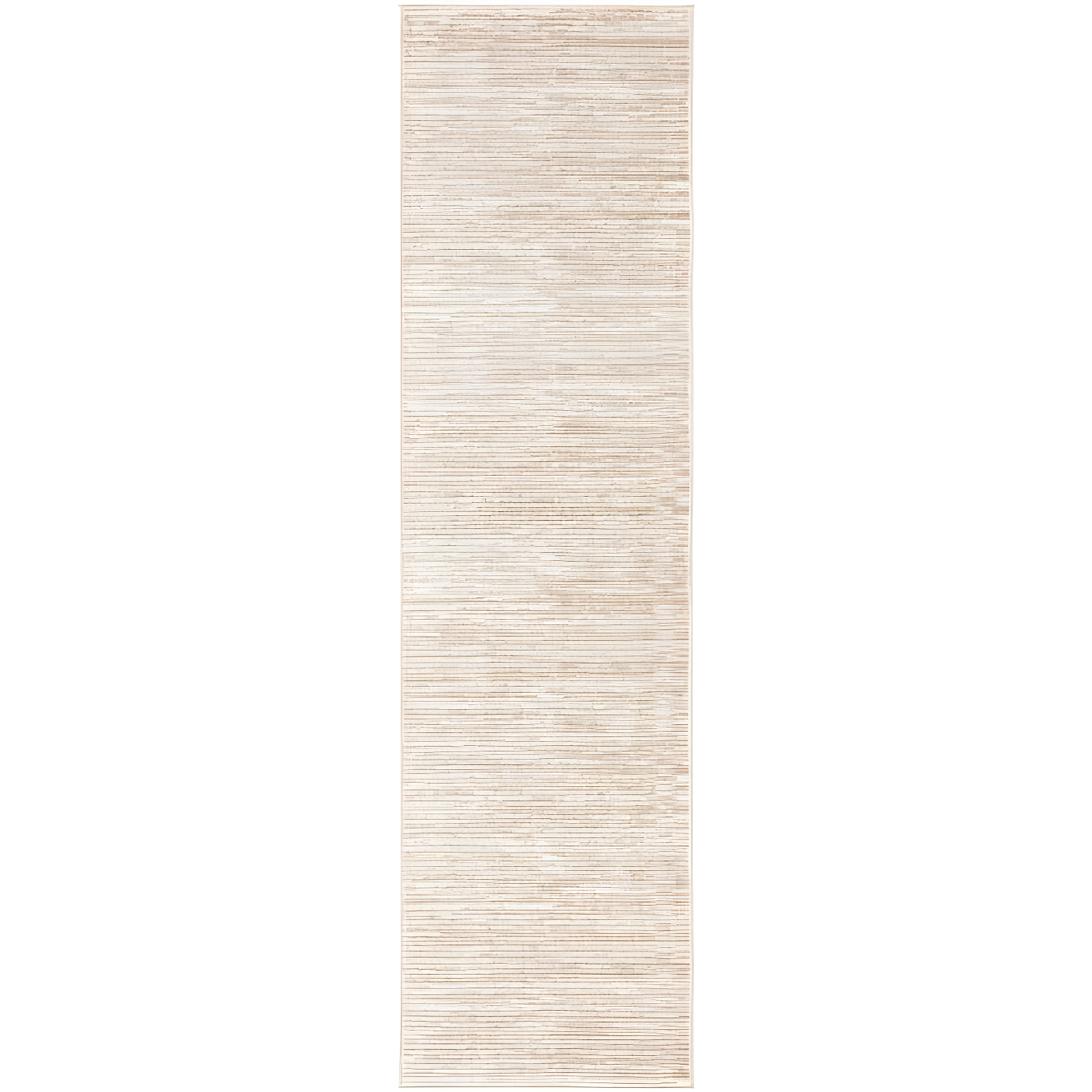 Cream 26" x 18" Synthetic Easy Care Area Rug