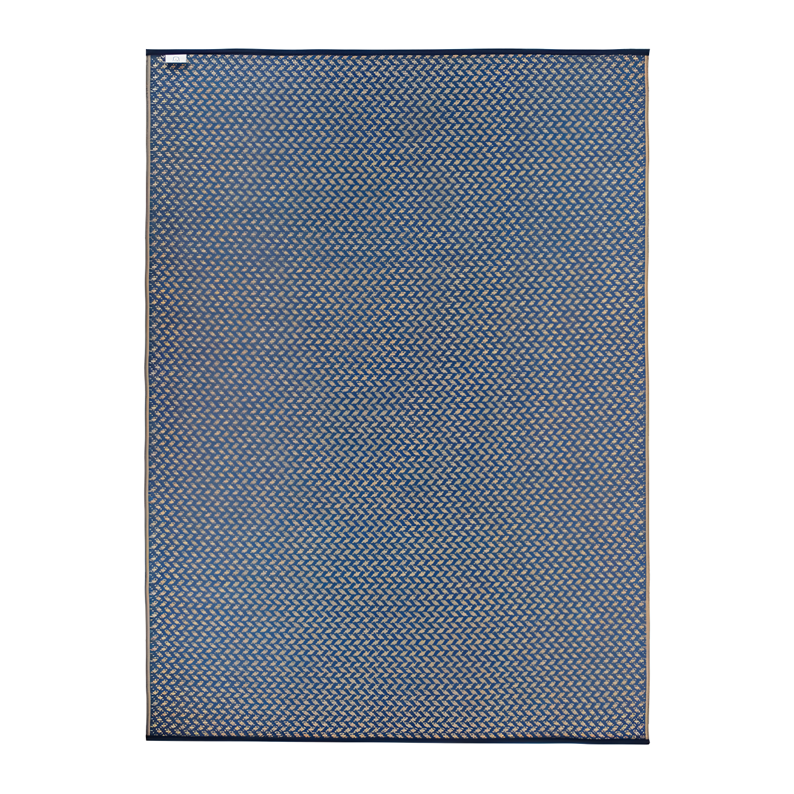 Blue Rectangular Reversible Synthetic Indoor/Outdoor Rug 5' x 7'
