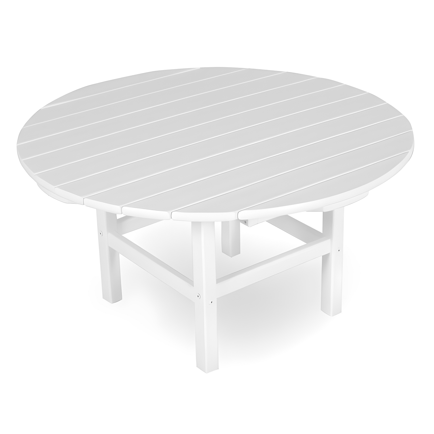 White Polywood Round Outdoor Accent Table